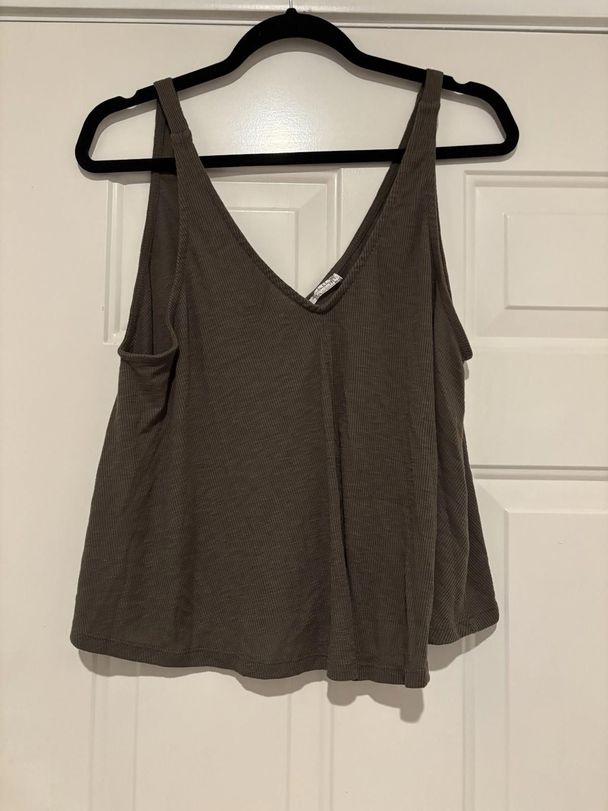 Free People Womens sz L Free People Intimately olive tank top #506 Size L / US 10 / IT 46 - 1 Thumbnail