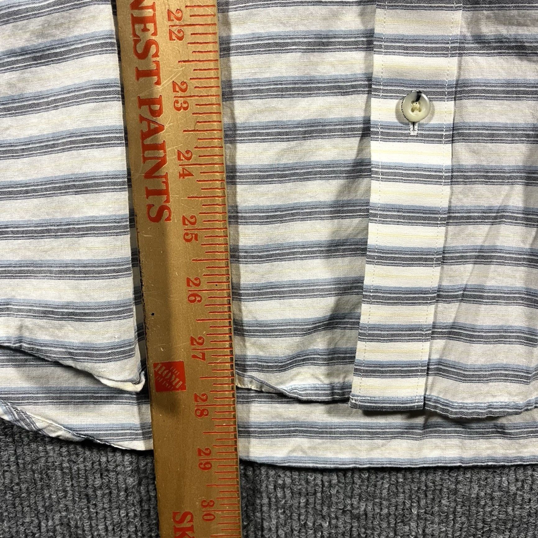 TravisMathew Travis Mathew Polo Shirt Mens Small White Gray Golf Striped Button-Down Collar Short Sleeve Size US S / EU 44-46 / 1 - 5 Thumbnail