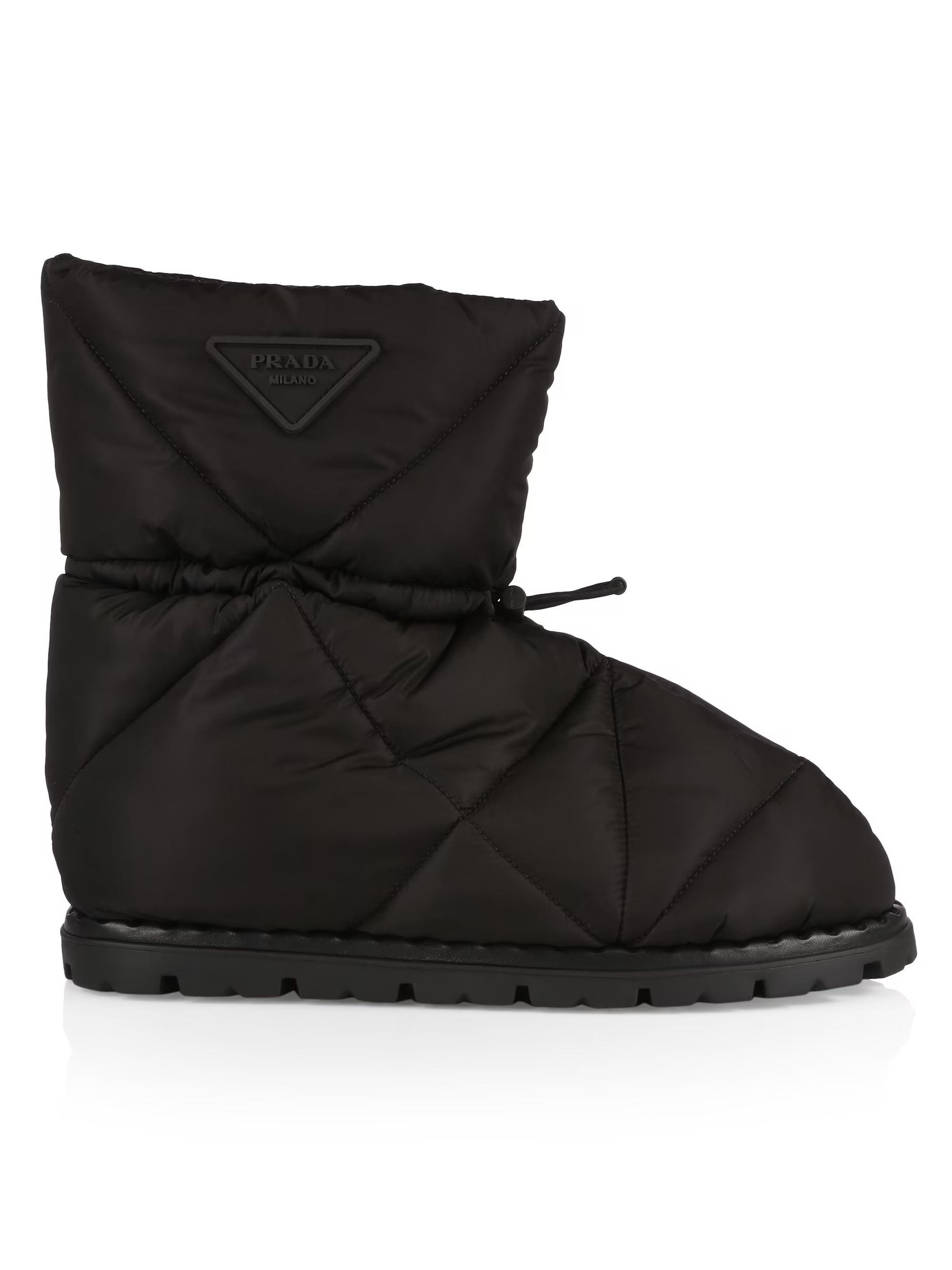 Prada os11x0226 Blow 19 Quilted Nylon Drawstring Boots In Black Size US 12.5 / EU 45-46 - 1 Thumbnail