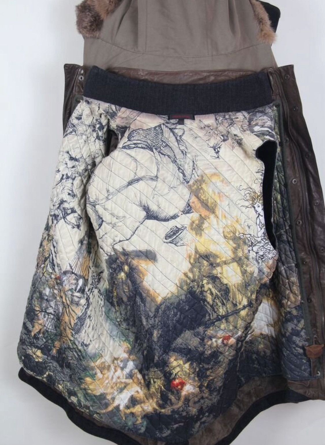 Roberto Cavalli Roberto Cavalli 2003 Leather Parka Picture Lining Fur Hood Size US S / EU 44-46 / 1 - 2 Thumbnail