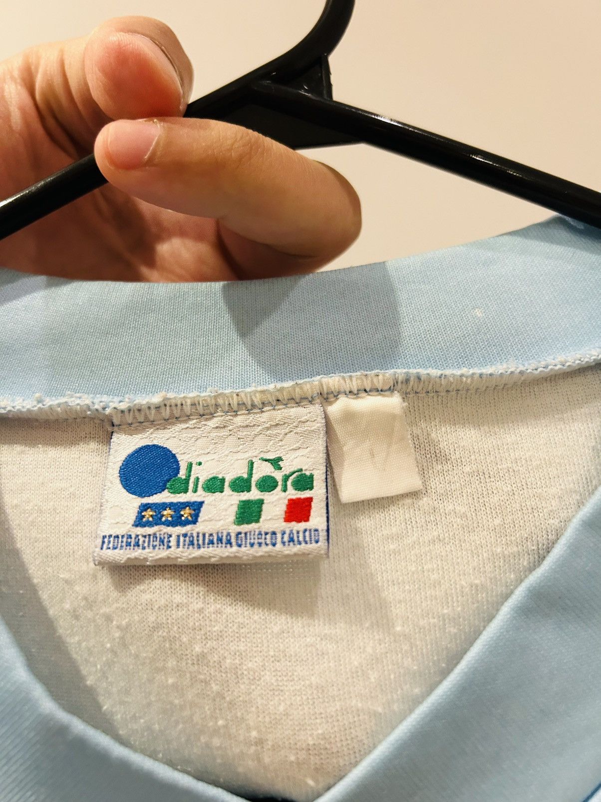 Diadora Italia 1992 Training jersey player issued/worn Size US L / EU 52-54 / 3 - 3 Thumbnail