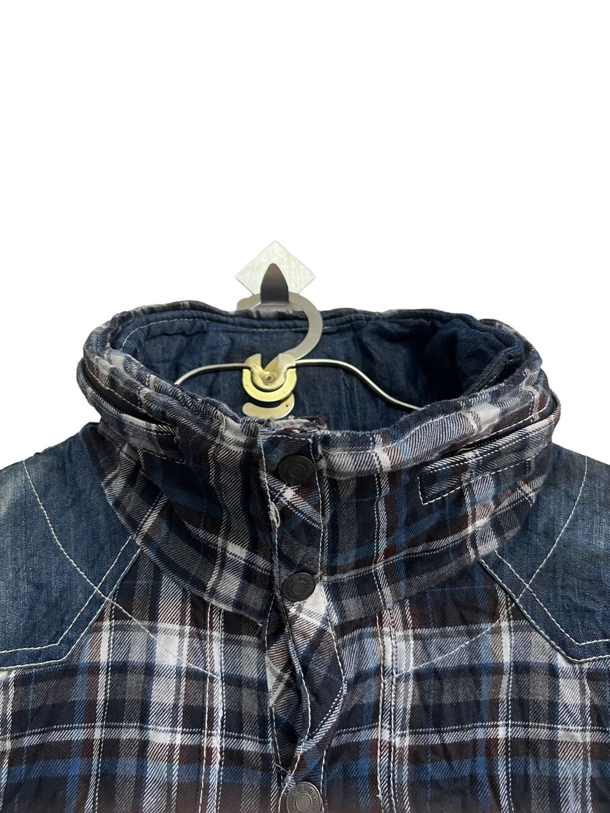 If Six Was Nine Y2K In The Attic Hybrid Denim Flannel Bono Hoodie Jacket Size US M / EU 48-50 / 2 - 7 Thumbnail