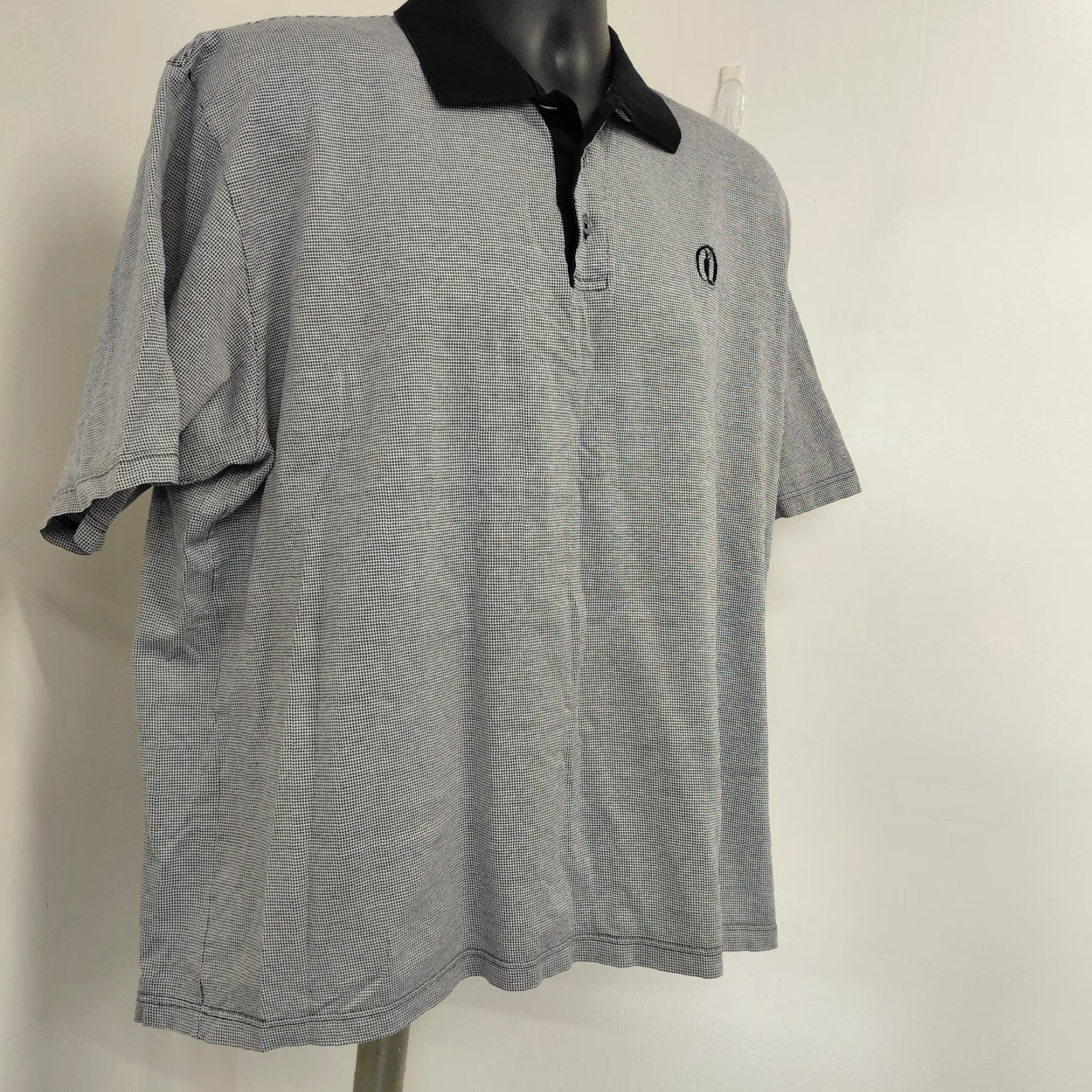 Vintage VINTAGE Marbas Polo Shirt Men’s XXL 50/60 Blue/White Houndstooth All Print Short Sleeve Size US XXL / EU 58 / 5 - 3 Thumbnail