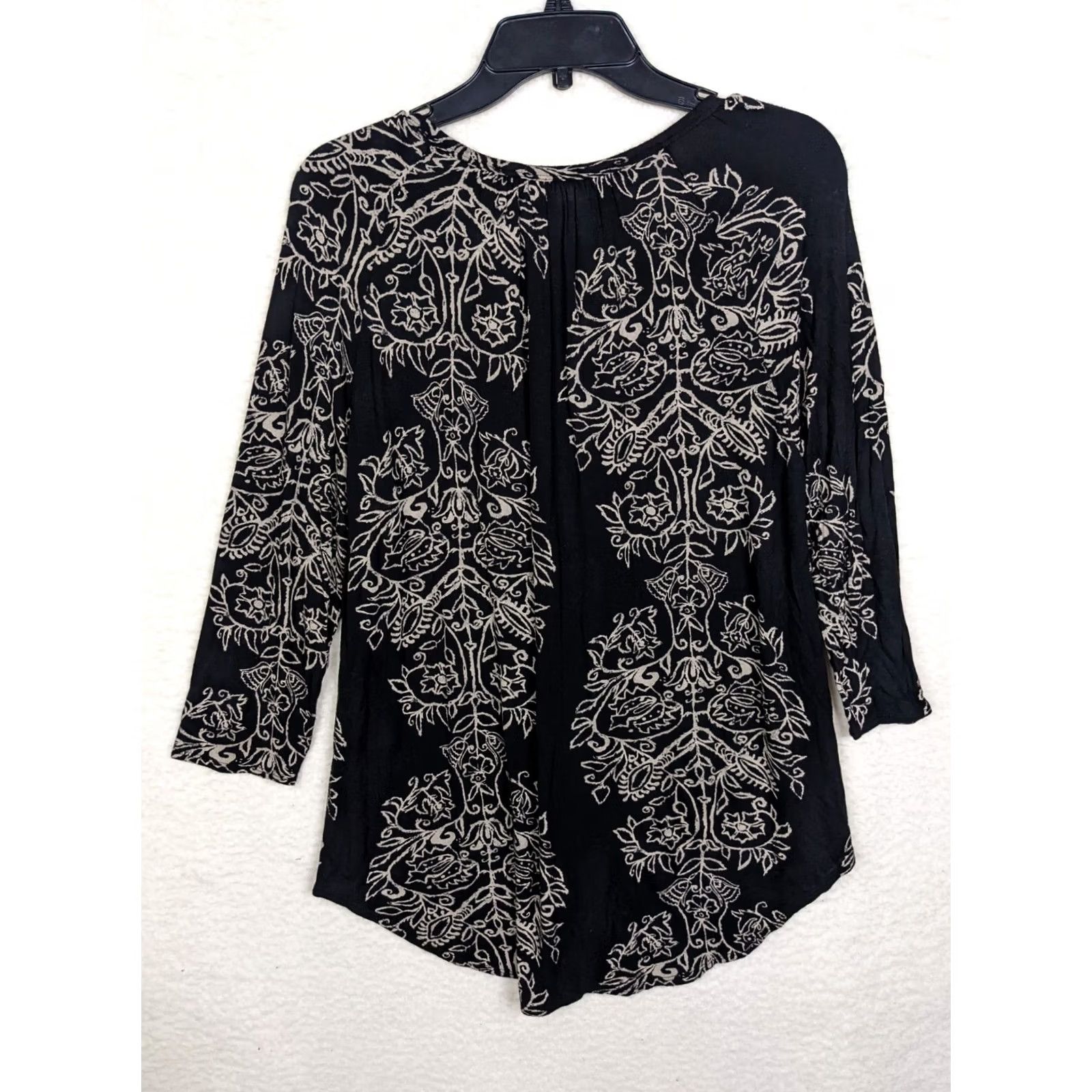 Lucky Brand Lucky Brand Women's pull-over 3/4 Sleeve floral V-Neck Top M Multicolor Printed Shirt Casual All Seasons Seasonal Colorful 90s Variant Size M / US 6-8 / IT 42-44 - 3 Thumbnail