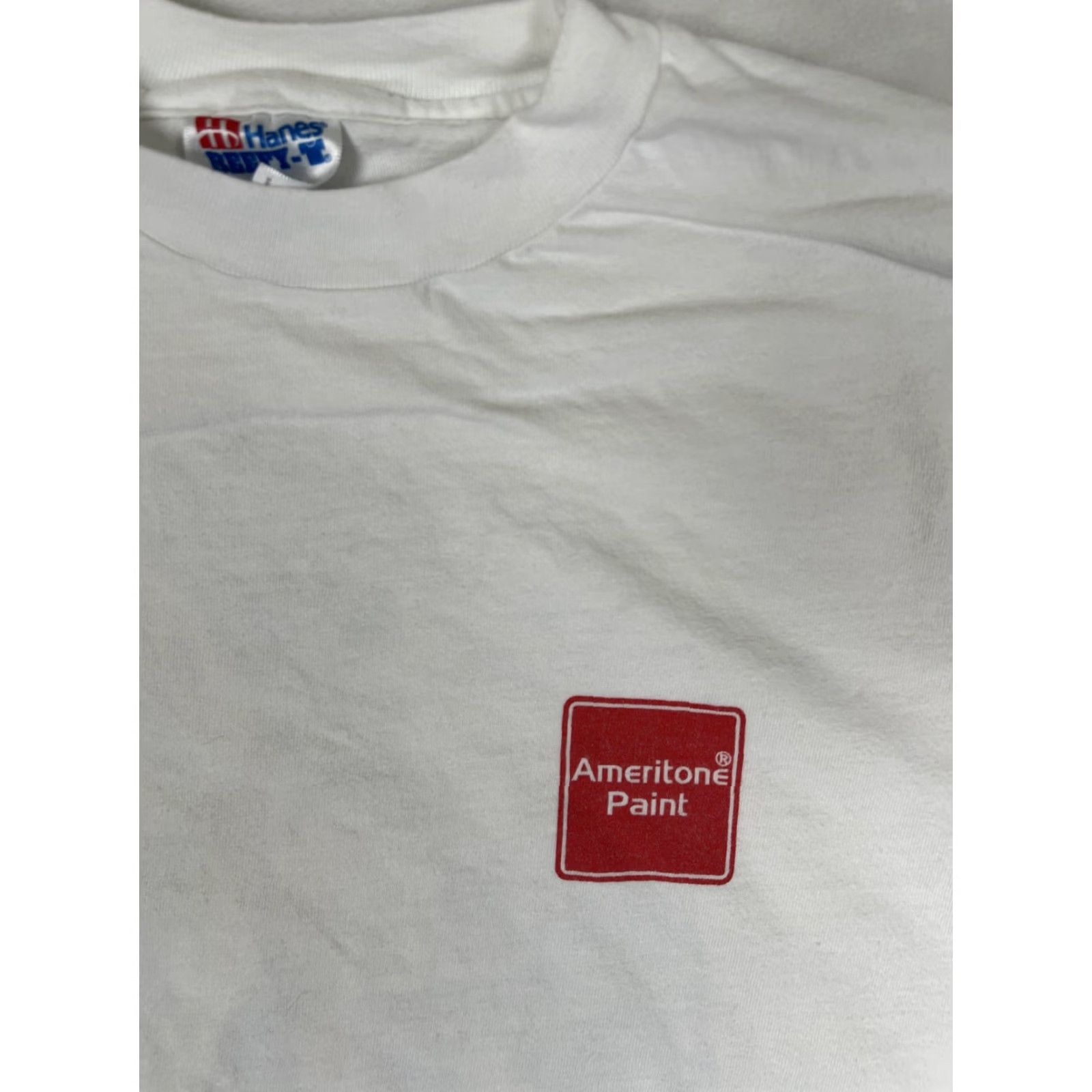 Hanes VINTAGE Ameritone Paint T-Shirt Mens Large White Great Whites Shark 90s Size US L / EU 52-54 / 3 - 3 Thumbnail