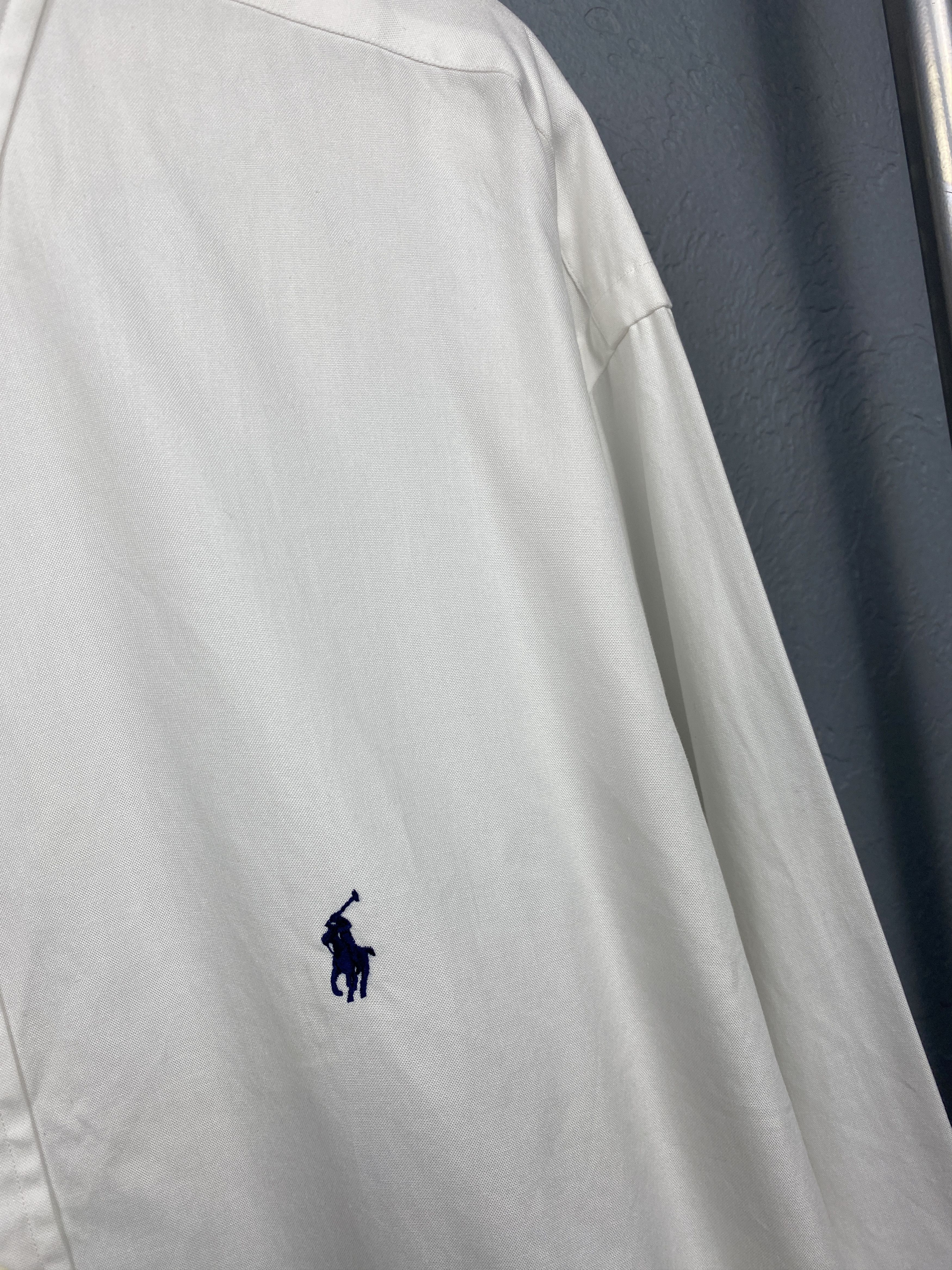 Polo Ralph Lauren × Ralph Lauren × Vintage Polo Ralph Lauren Vintage Mens White Shirt Y2K Size US XXL / EU 58 / 5 - 3 Thumbnail