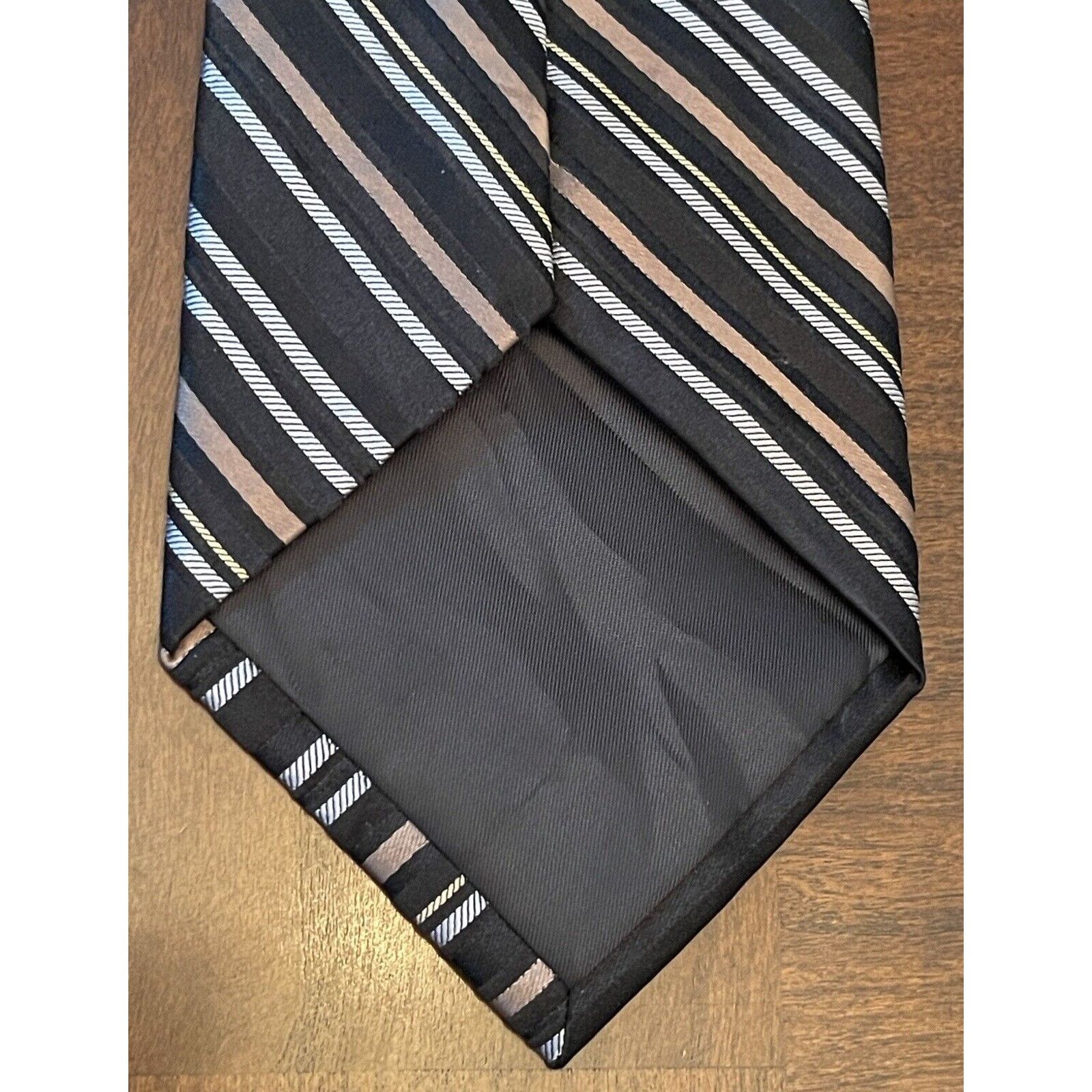 DKNY Dkny Black Brown 100% Silk Men’s Neck Tie Made In China Size ONE SIZE - 2 Thumbnail