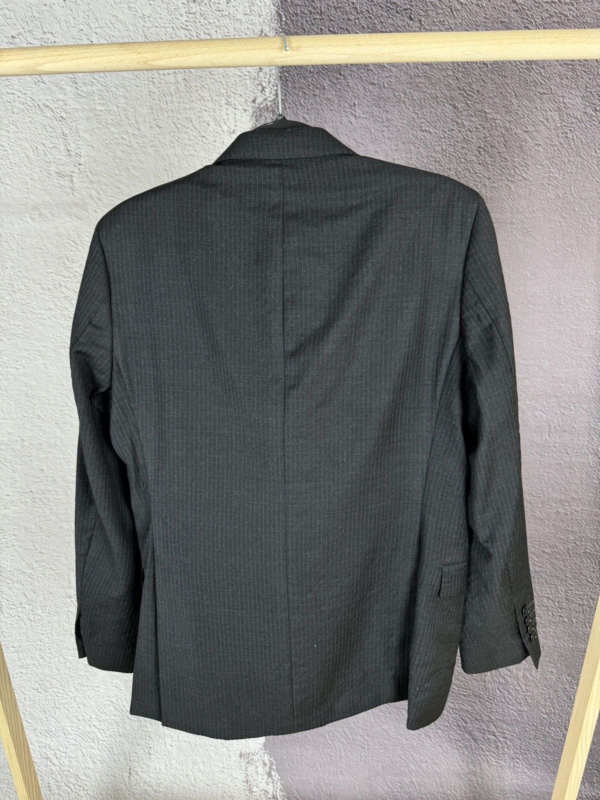 Paoloni Paoloni black graphite striped 2 button Quarantasei suit Size 36R - 11 Thumbnail