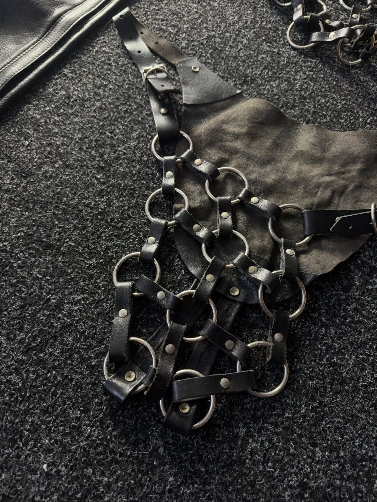 Japanese Brand Gothic BDSM Leather Leggings & Chain Harness Costume Size ONE SIZE - 8 Thumbnail
