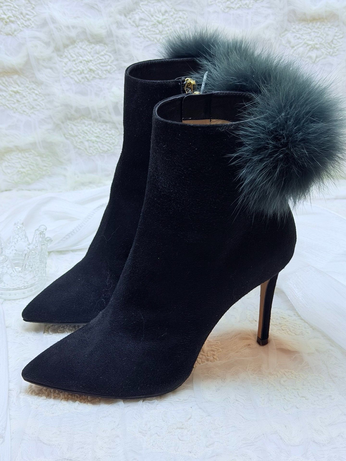 Jimmy Choo Jimmy Choo Suede Black Boots it_34-5 Women Size US 4.5 / IT 34.5 - 1 Thumbnail