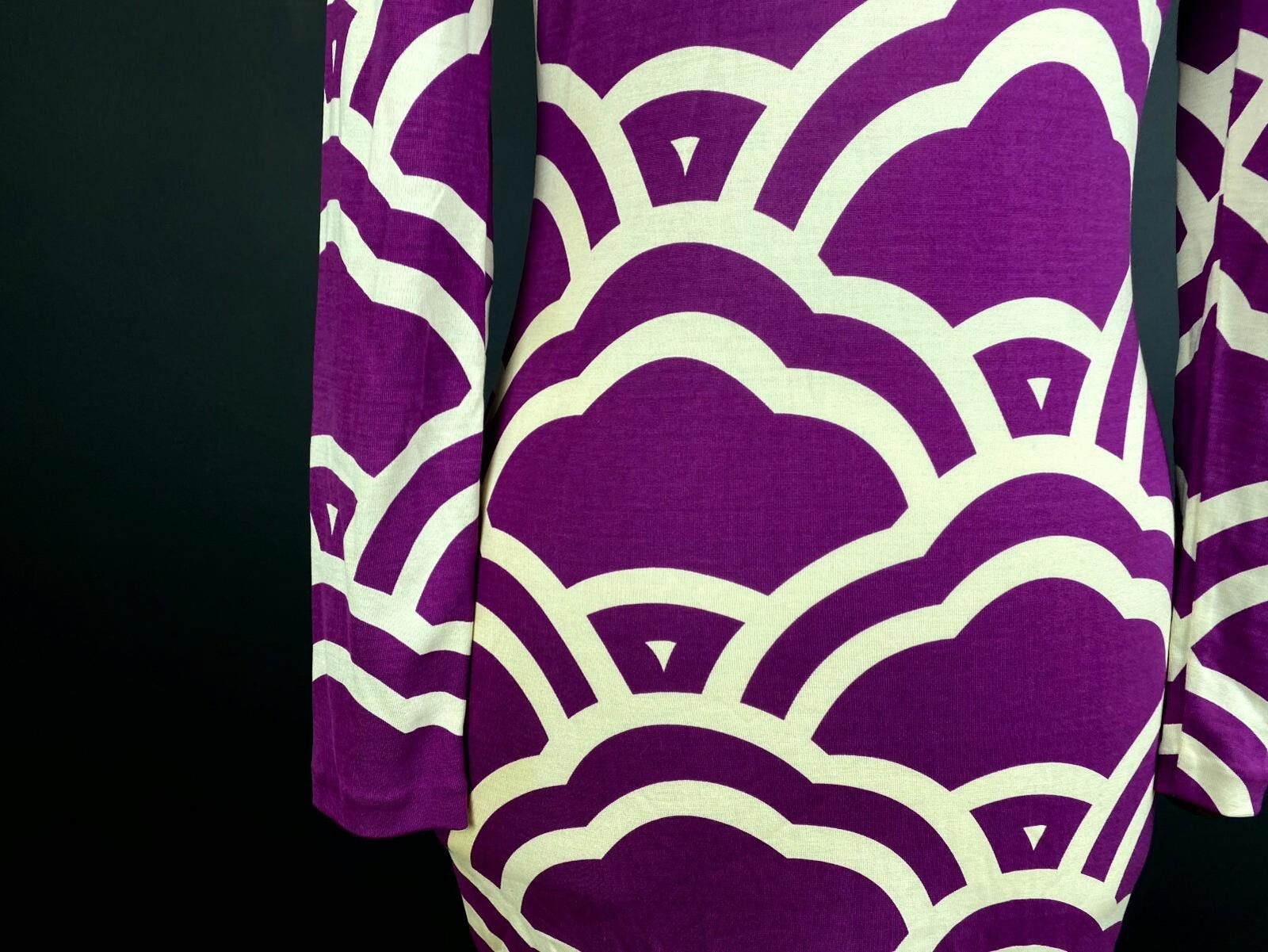 Diane von Furstenberg Diane Van Furstenberg Purple Desiner Midi Dress Size 2 Size XS / US 0-2 / IT 36-38 - 10 Thumbnail