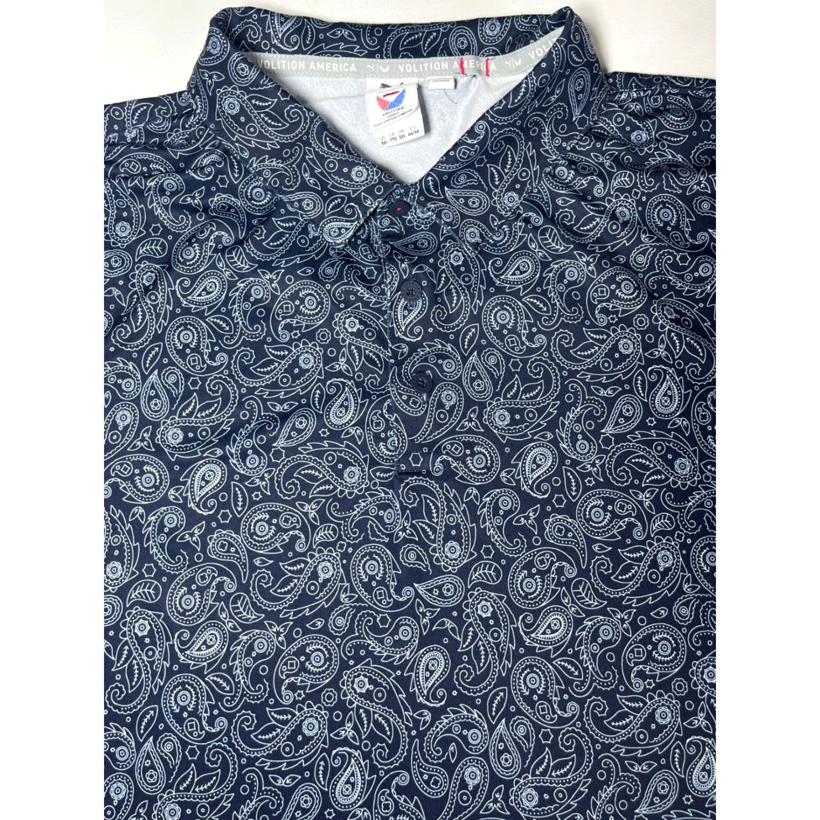 Puma MEN'S PUMA Volition Bandana Golf Polo Shirt POLO Shirt XXL BLUE Paisley 535303 Golf, Casual Mens Size US XXL / EU 58 / 5 - 2 Thumbnail