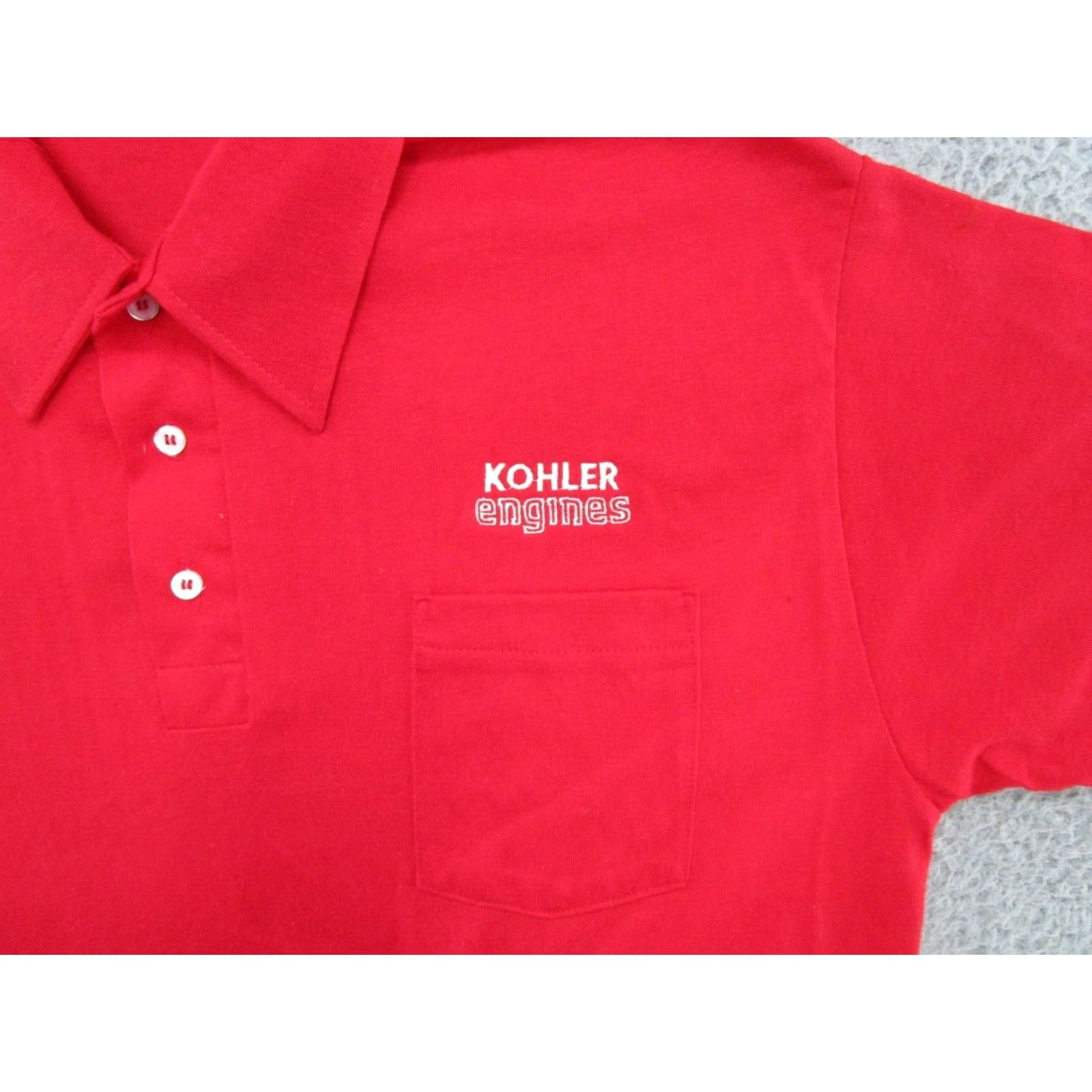 Vintage VINTAGE Kohler Engines Red Polo Shirt 2XL USA Made Polo Shirt Men Red 80s Golf Embroidered Signal Short Sleeve USA Vintage Men 2XL Size US XXL / EU 58 / 5 - 2 Thumbnail