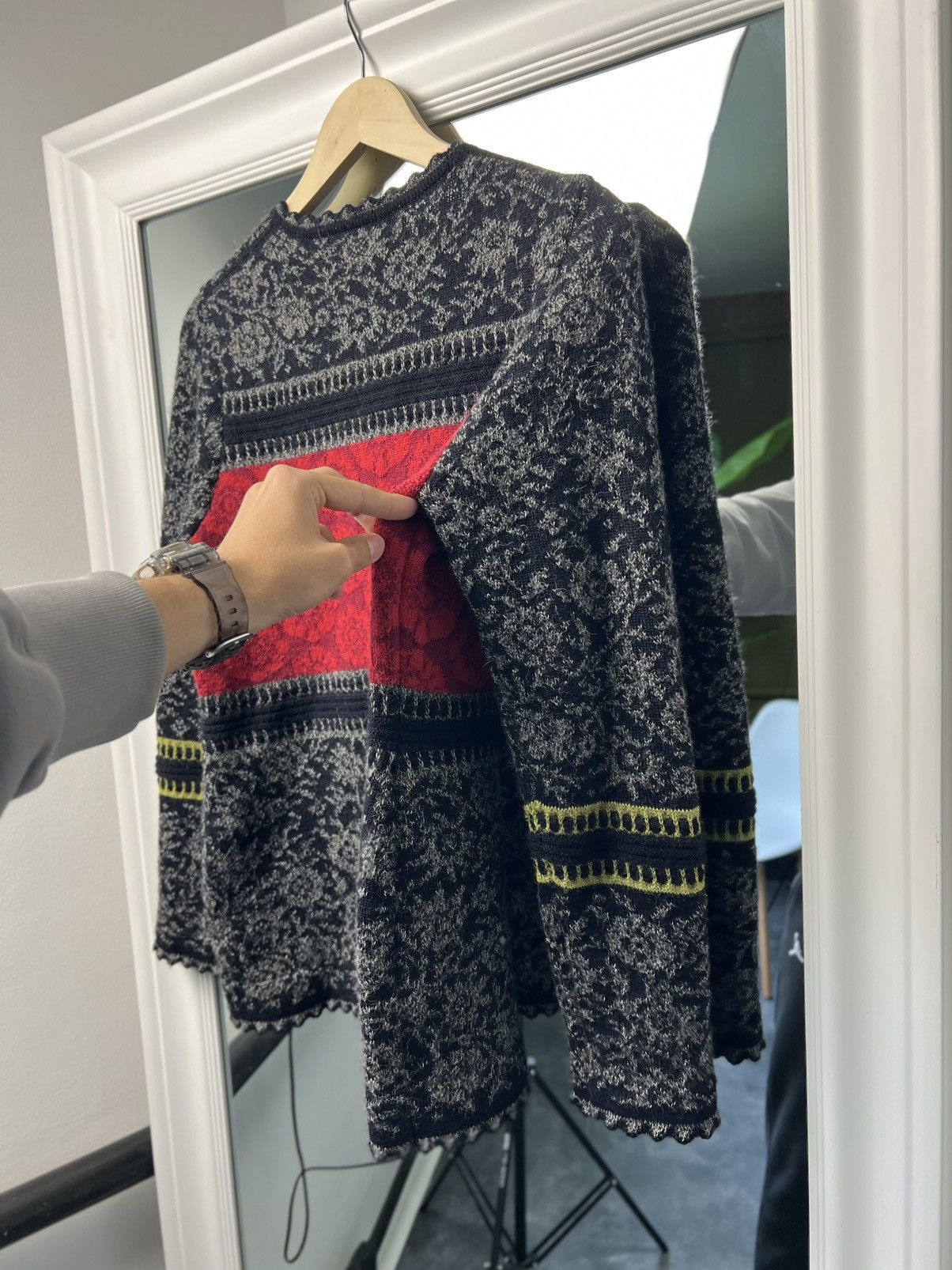Designer Oleana Norway Alpaca Floral Cardigan Sweater Size M Size M / US 6-8 / IT 42-44 - 20 Thumbnail
