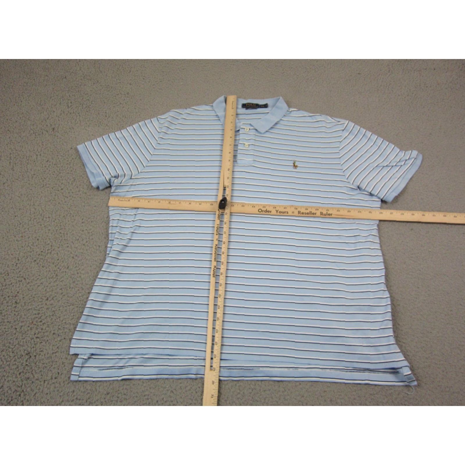 Polo Ralph Lauren Polo Ralph Lauren Polo Shirt Mens 2XL Blue Striped 100% Cotton Polo Shirt Polo Ralph Lauren Mens Shirt Blue Striped 2XL Size US XXL / EU 58 / 5 - 5 Thumbnail