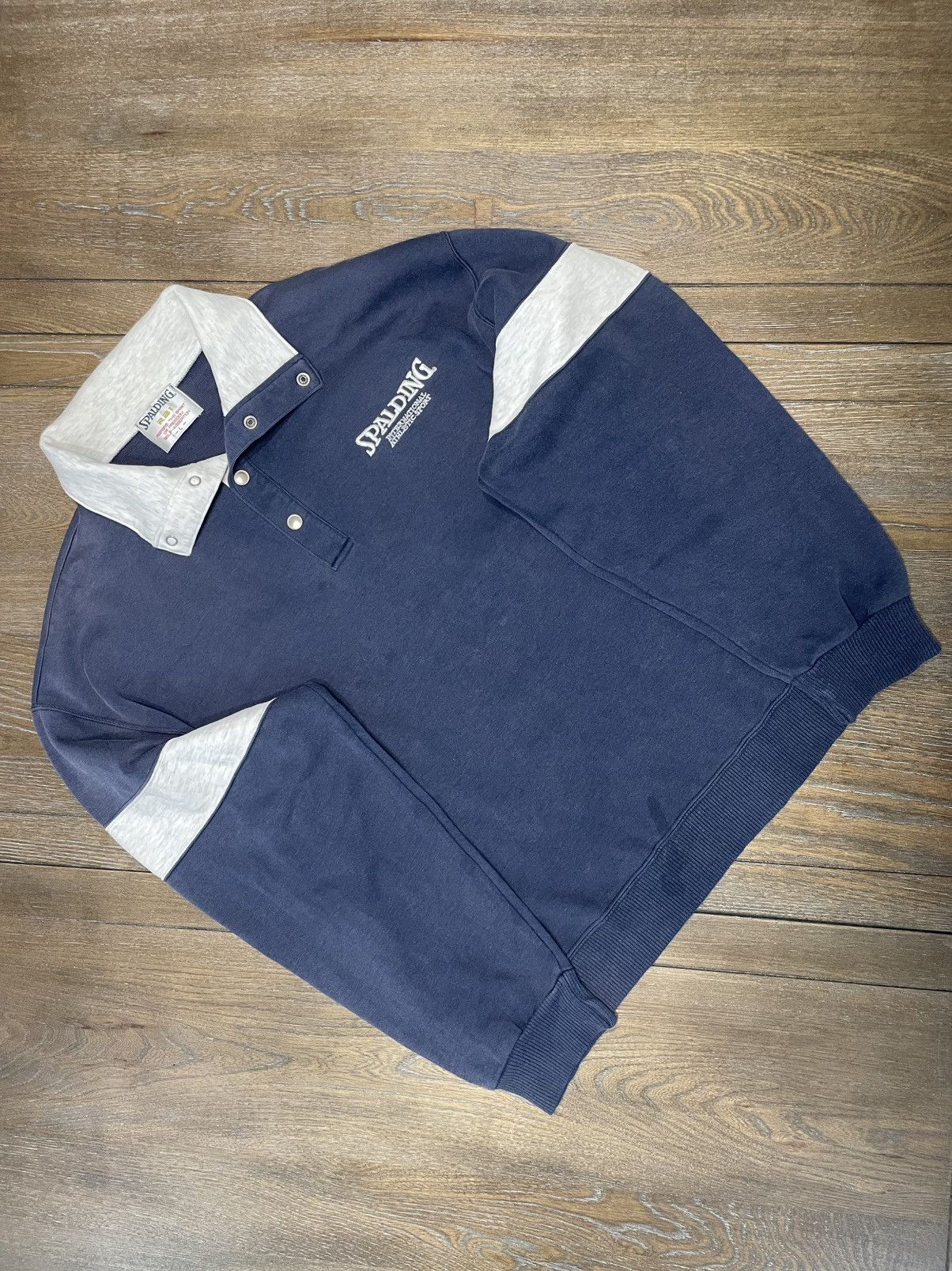 Spalding × Vintage Spalding Halfbutton Sweatshirt Size L / US 10 / IT 46 - 1 Thumbnail
