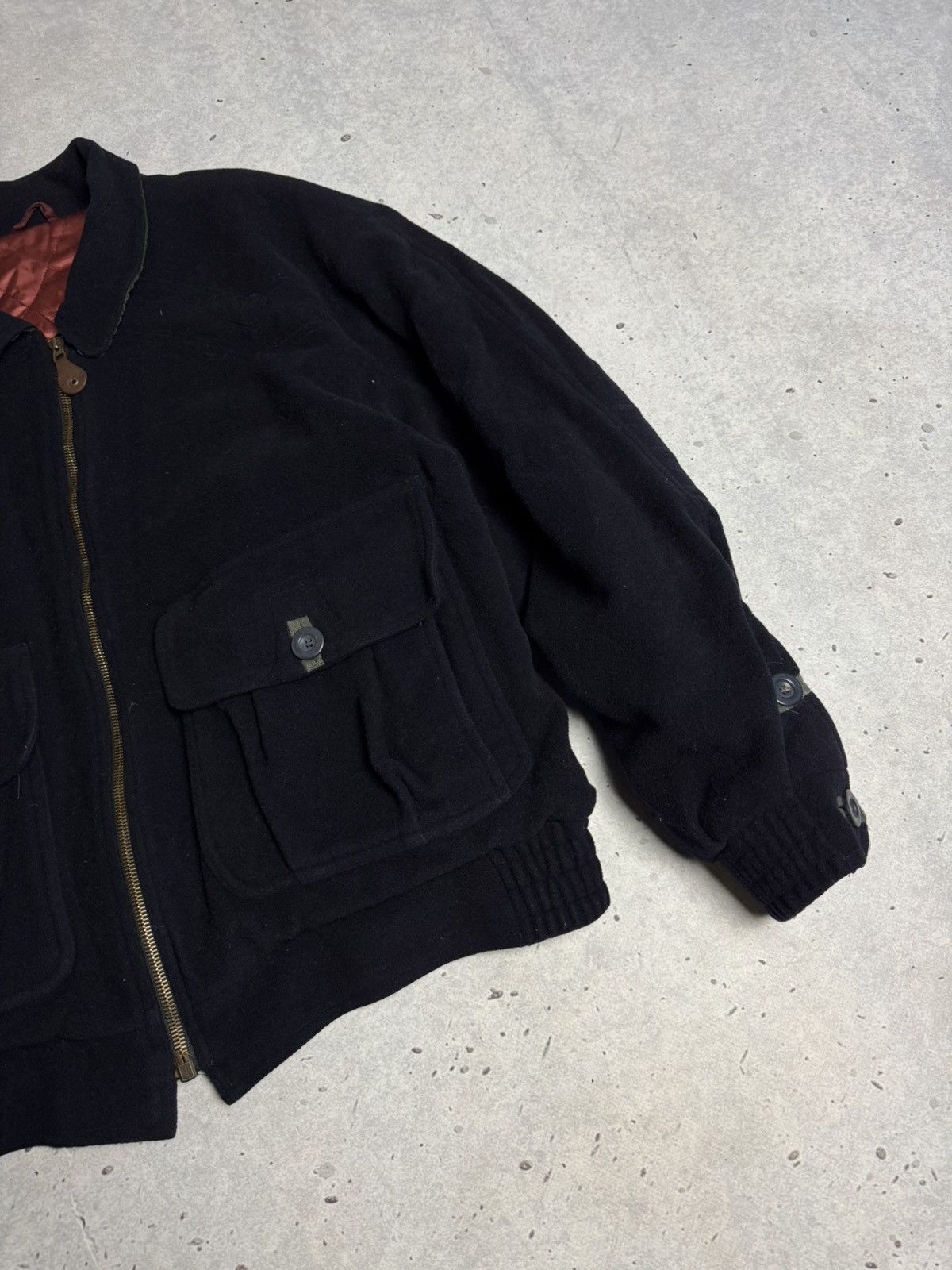 Hugo Boss Vintage 90s Hugo Boss Wool Cashmere Bomber Jacket Size US XL / EU 56 / 4 - 2 Thumbnail