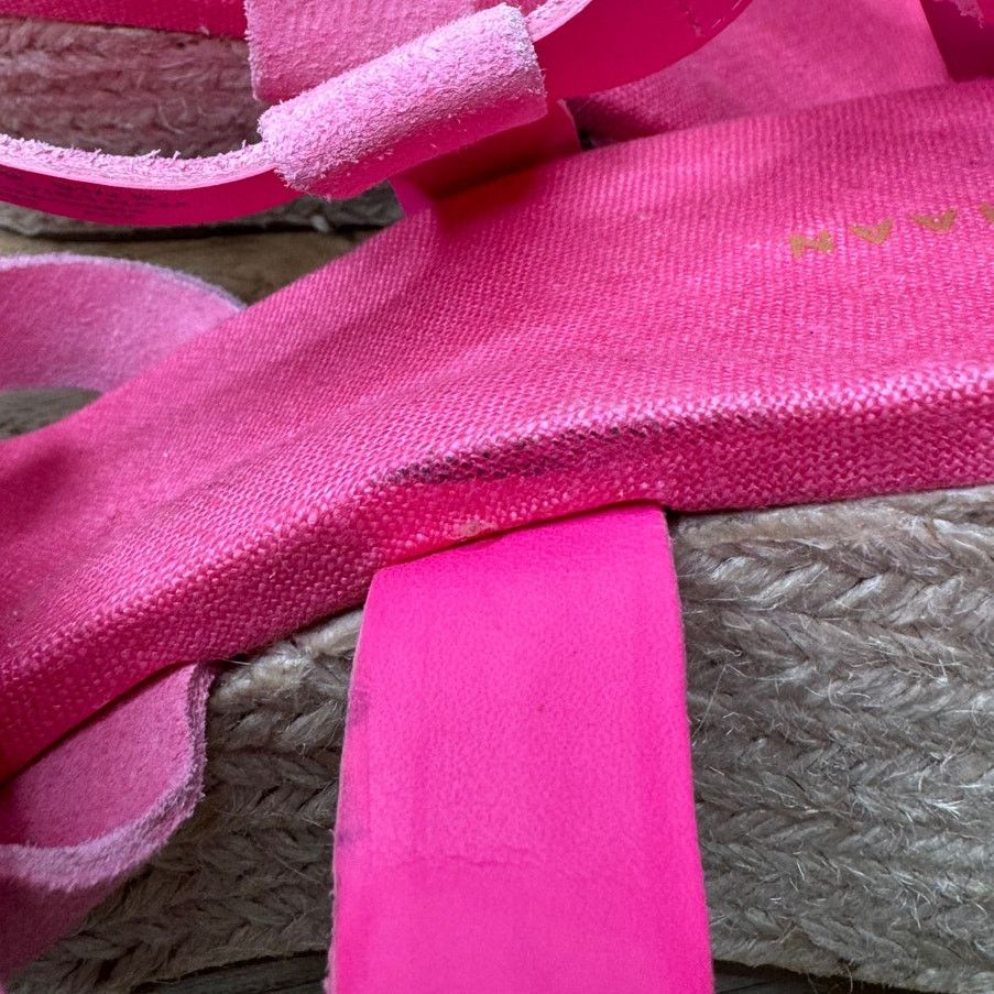 Cole Haan NEW Cole Haan Pink Wedge Suede Espadrille Strap Sandal Size US 9.5 / IT 39.5 - 9 Thumbnail