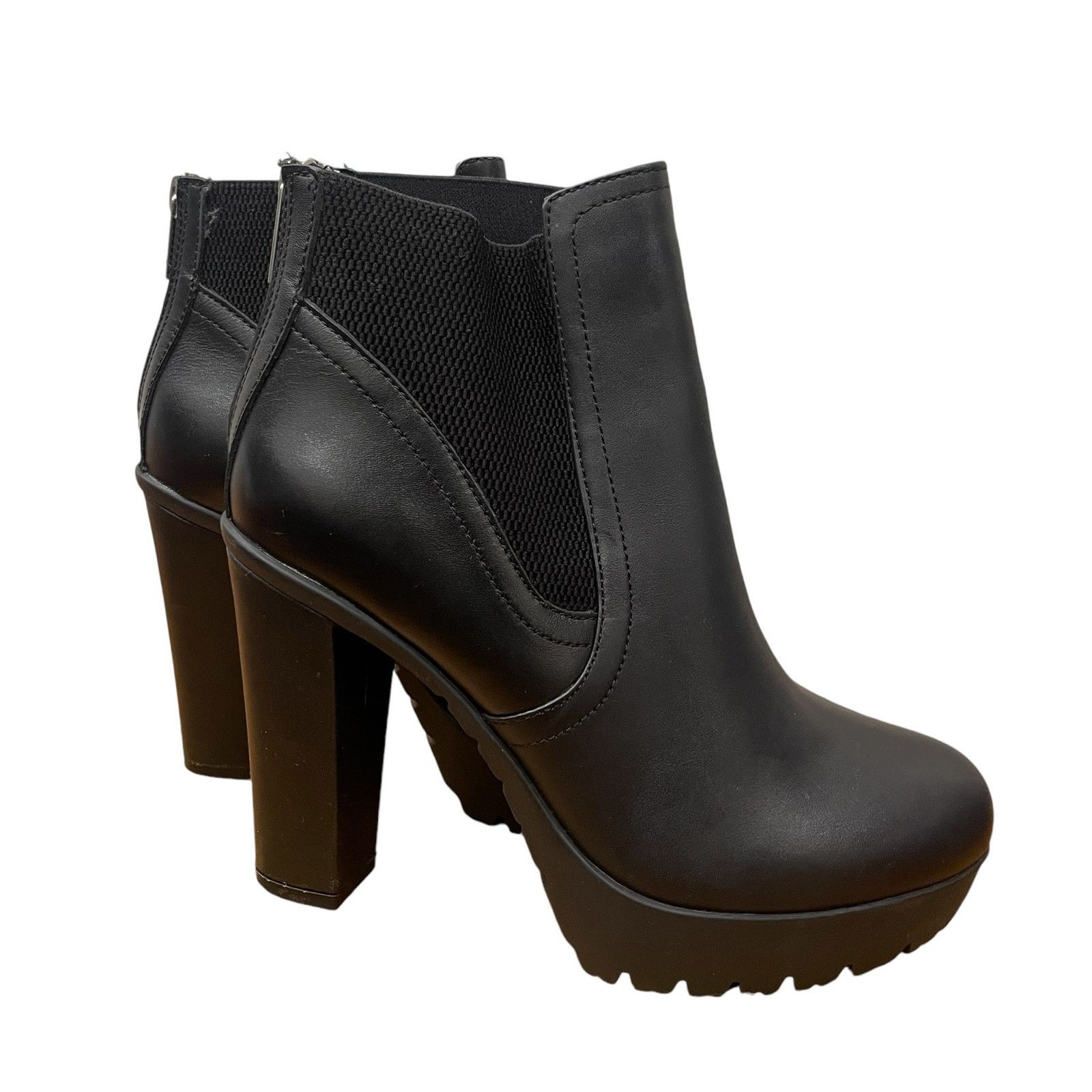 Steve Madden Steve Madden Amandaa Black Leather Ankle Bootie Size 8.5 Size US 8.5 / IT 38.5 - 5 Thumbnail
