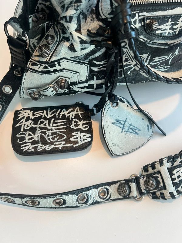Balenciaga Balenciaga Neo City Cagole Graffiti Leather Bag Size ONE SIZE - 9 Thumbnail