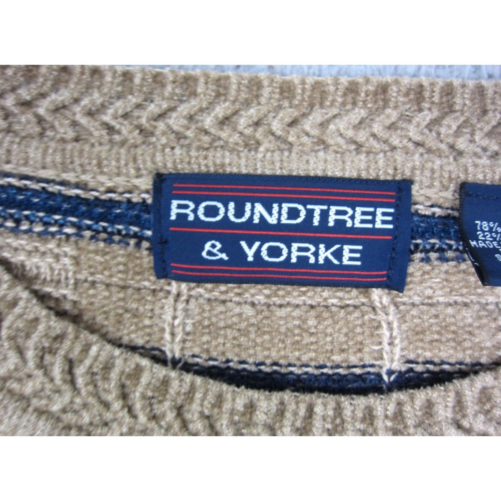 Roundtree & Yorke VINTAGE Roundtree & Yorke Sweater Mens XL Brown Striped Knit Crew Neck Pullover 90s Size US XL / EU 56 / 4 - 3 Thumbnail