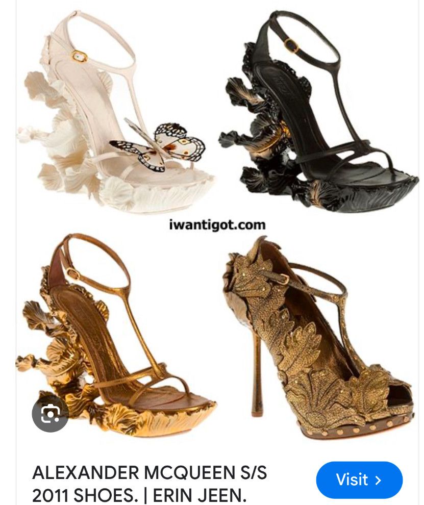 Alexander McQueen Alexander McQueen Spring/Summer Gold Peep THeels Size US 7 / IT 37 - 6 Thumbnail