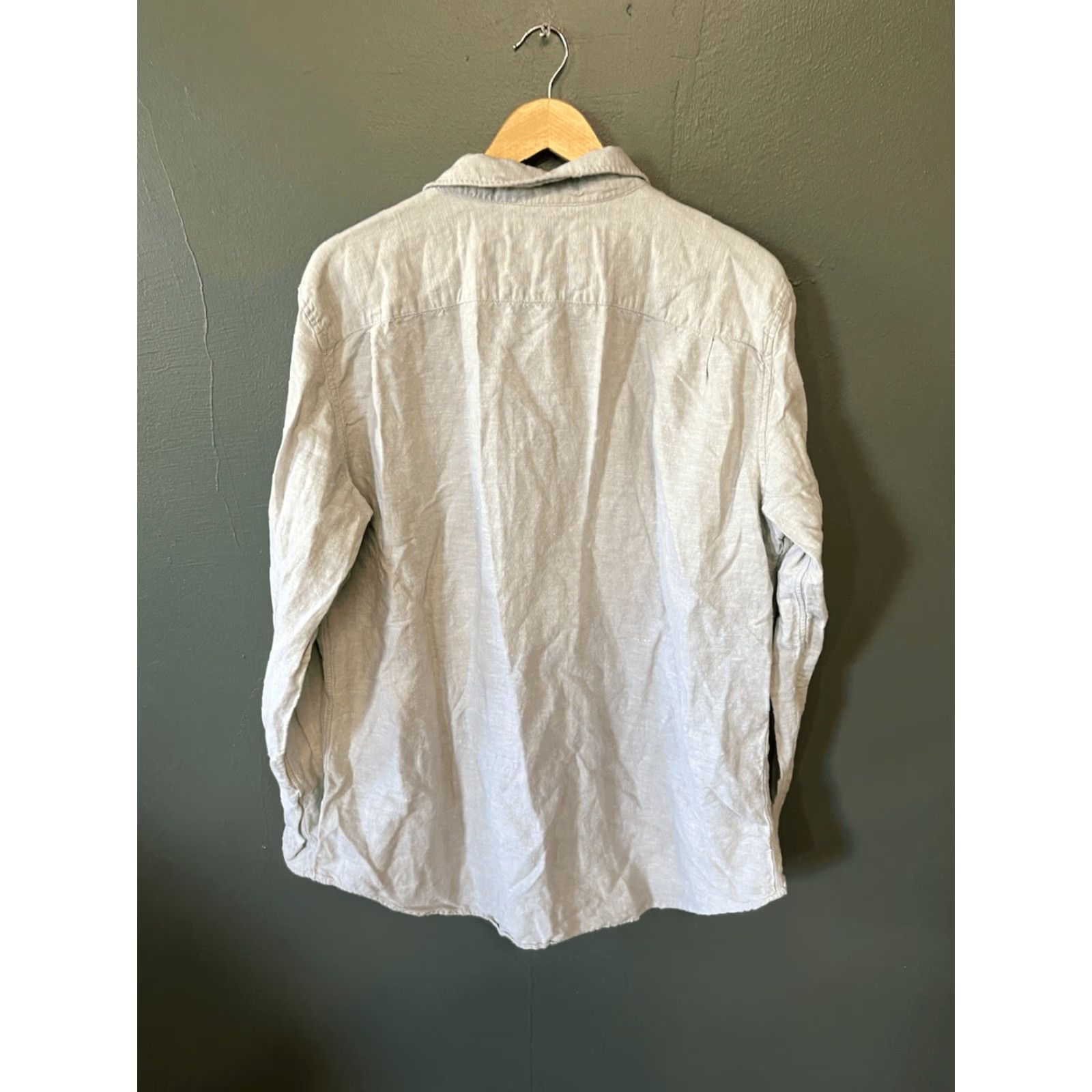 Gap Gap Shirt Mens Gray Long Sleeve Linen Button-Up XL Shirt Size US XL / EU 56 / 4 - 2 Thumbnail