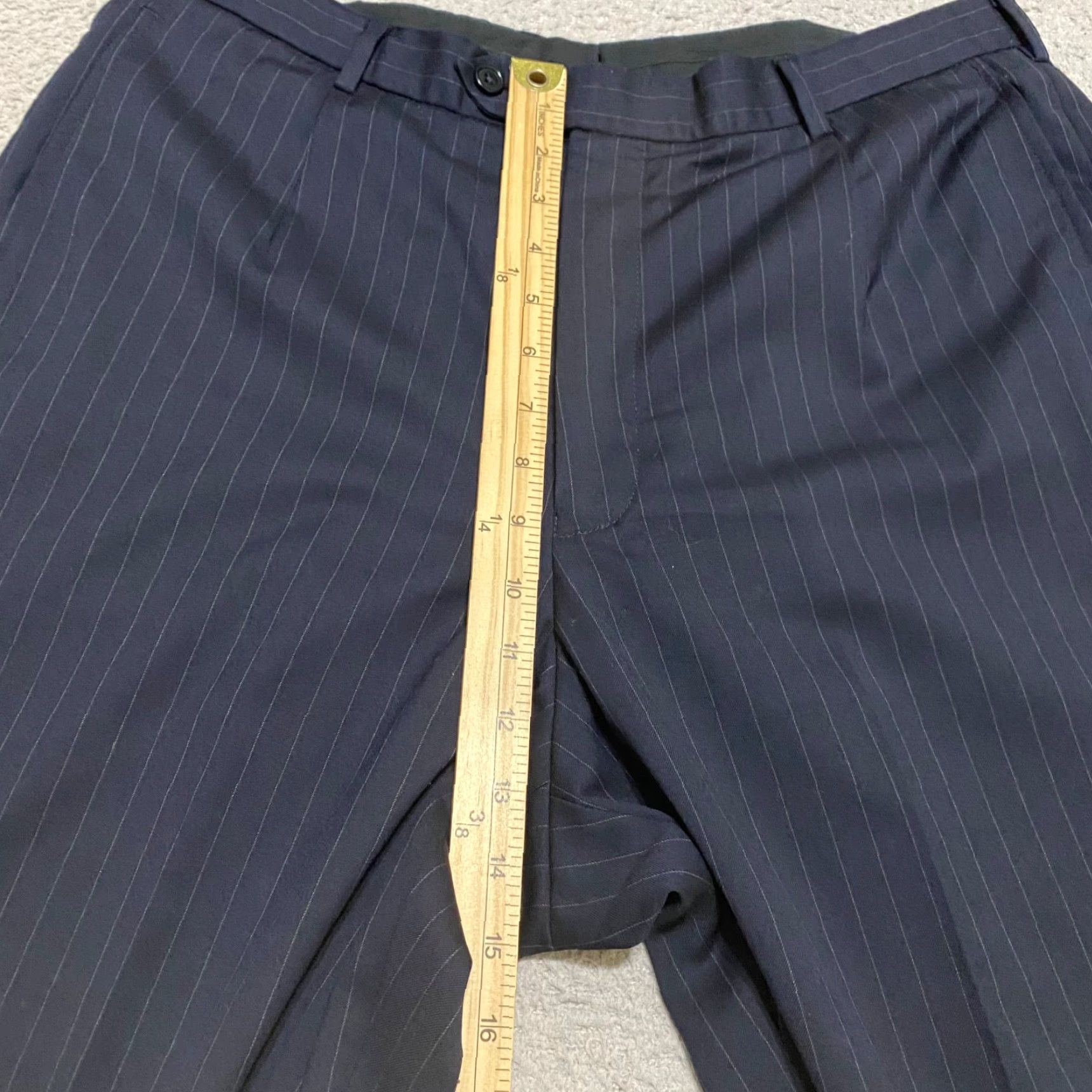 Brooks Brothers Brooks Brothers Dress Pants Striped Blue Wool 35x34 Flat Front Men's Regular Size 35 Straight Pants Size US 35 - 7 Thumbnail