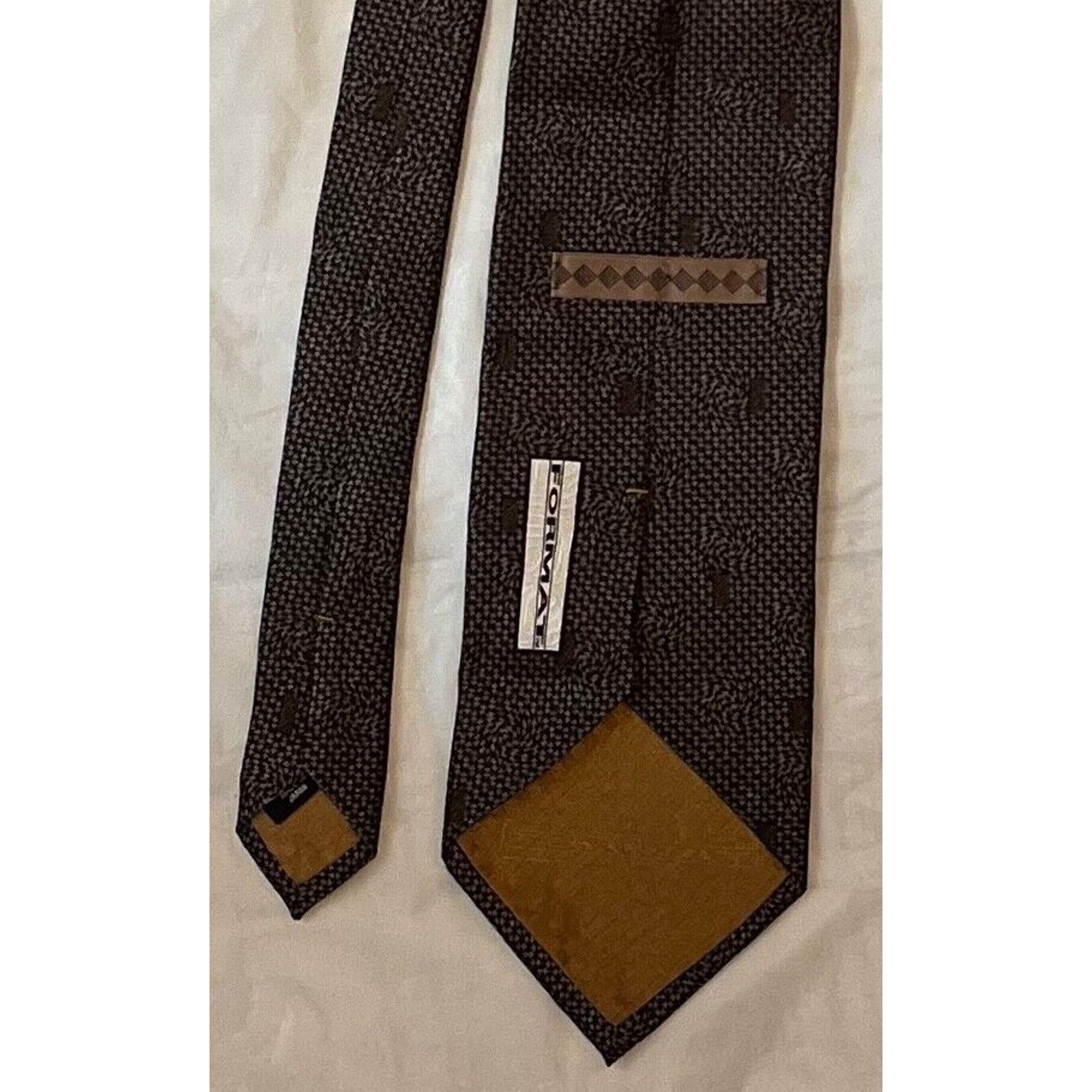 Other Vintage Format silk tie ~ Brown & Black ~ necktie Size ONE SIZE - 3 Thumbnail