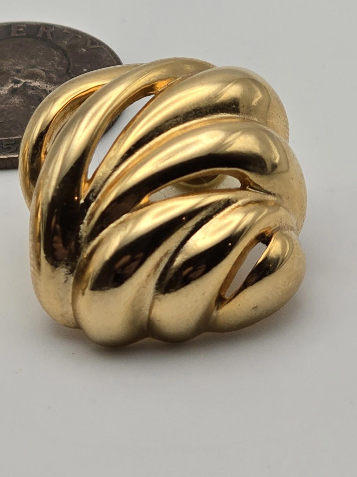 Givenchy Vintage Givenchy Gold-Tone Twist Prong Earrings Bold Twisted Size ONE SIZE - 2 Thumbnail