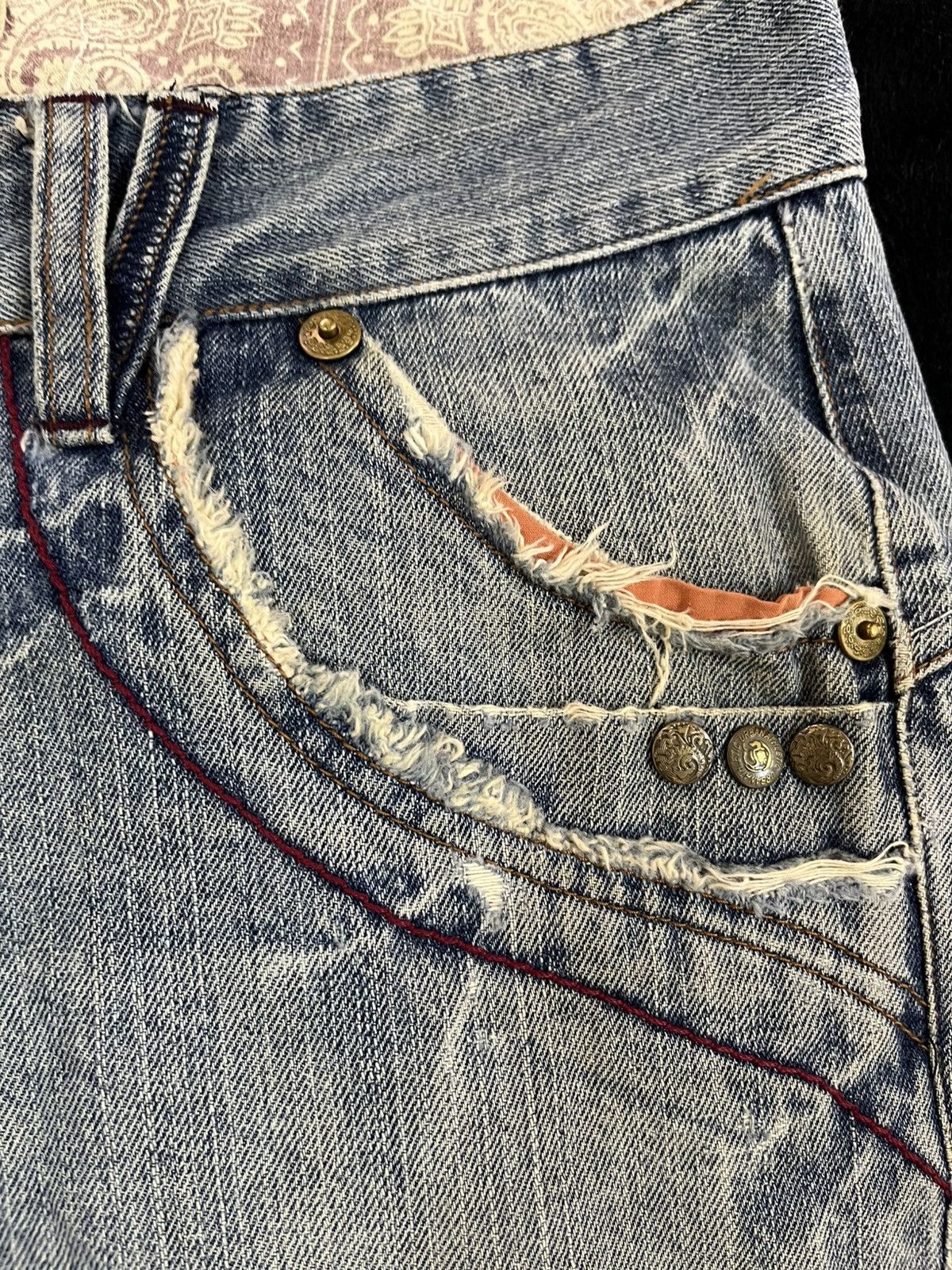 Japanese Brand Vintage Oilcake Studded Low rise Boot cut Denim Size US 34 / EU 50 - 10 Thumbnail