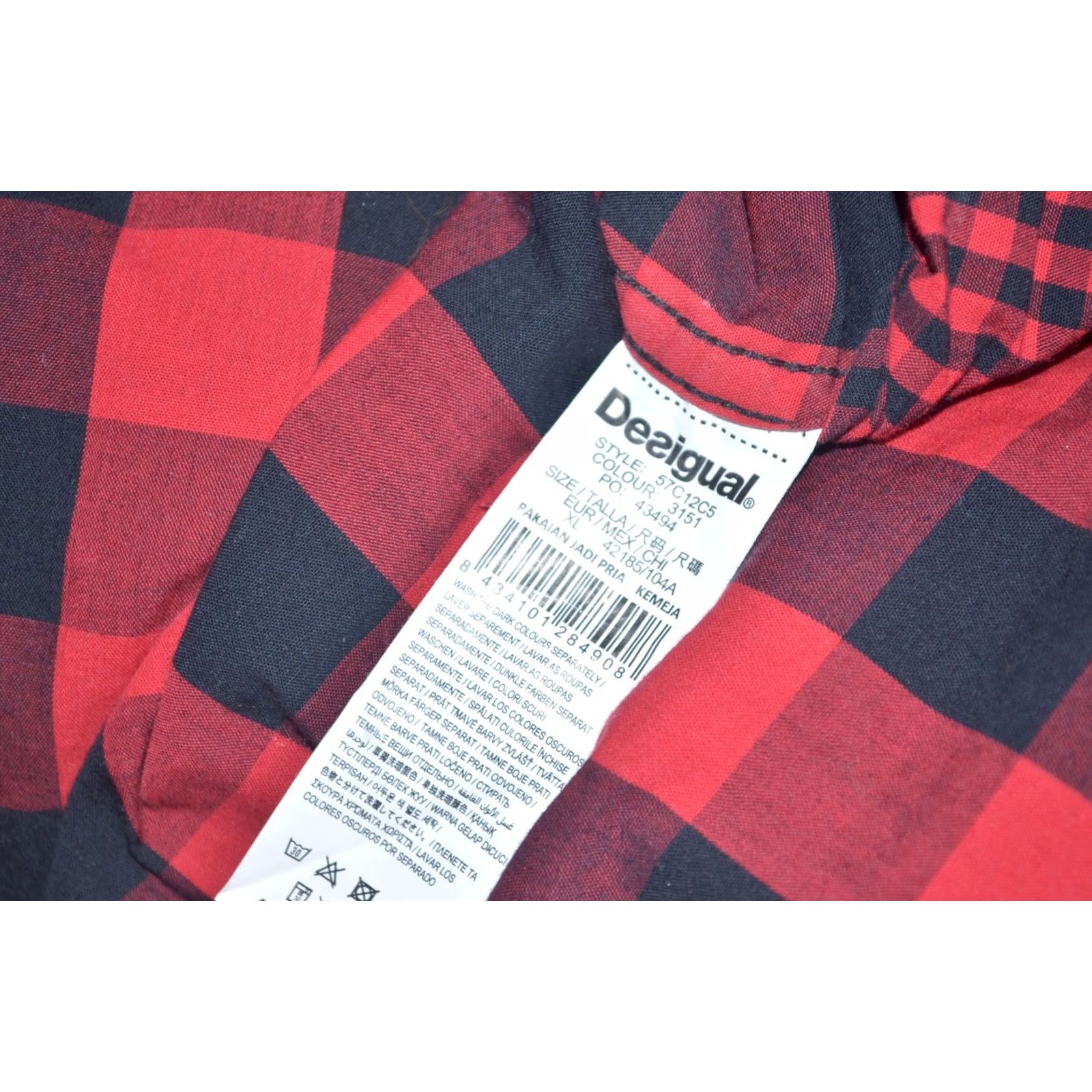 Desigual Desigual Shirt Button-Up Long Sleeve Casual XL Red Check Patchwork Button Up Mens XL Size US XL / EU 56 / 4 - 8 Thumbnail