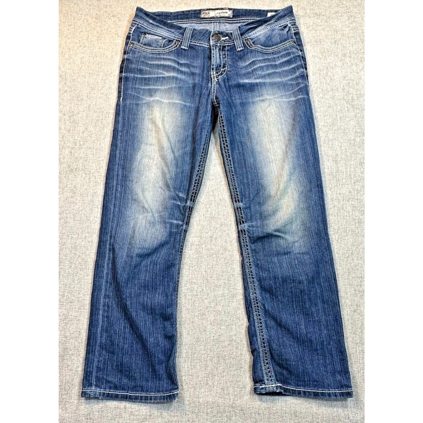 Vintage BKE Denim Culture Womens Size 30 Cropped 24" Capri Blue Medium Wash Fade Jeans Size 30" / US 8 / IT 44 - 2 Thumbnail