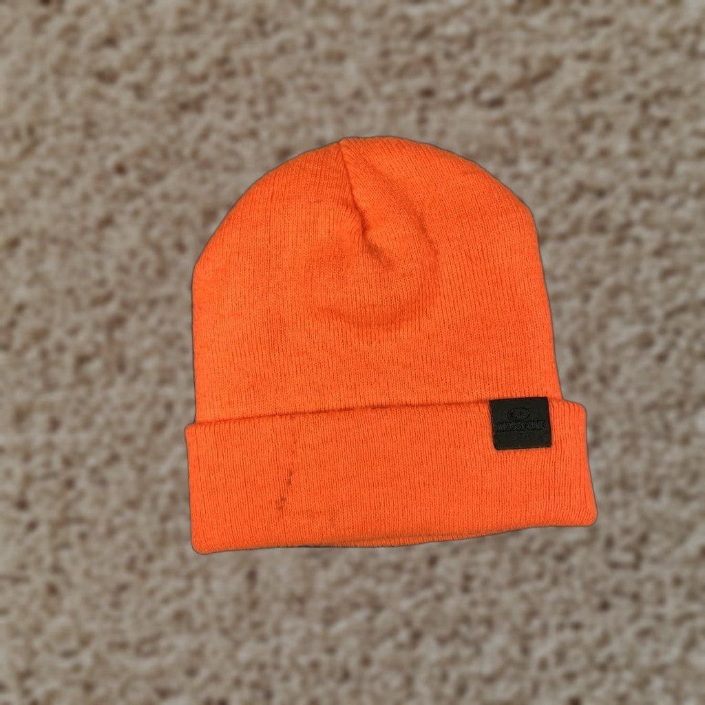 Vintage Mossy Oak Hat Beanie Mens One Size Orange Blaze Knit Lined Hi Vis Hunting Winter Size 44L - 1 Thumbnail