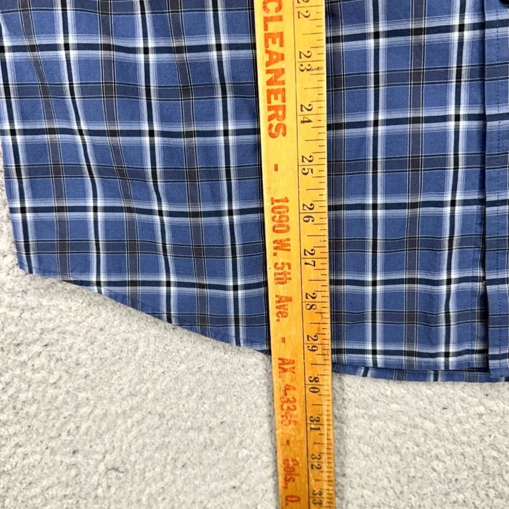 Jos. A. Bank Jos. A. Bank Traveler Travel Tech Shirt Men Medium Blue Plaid Tailored Button Up Size US M / EU 48-50 / 2 - 7 Thumbnail