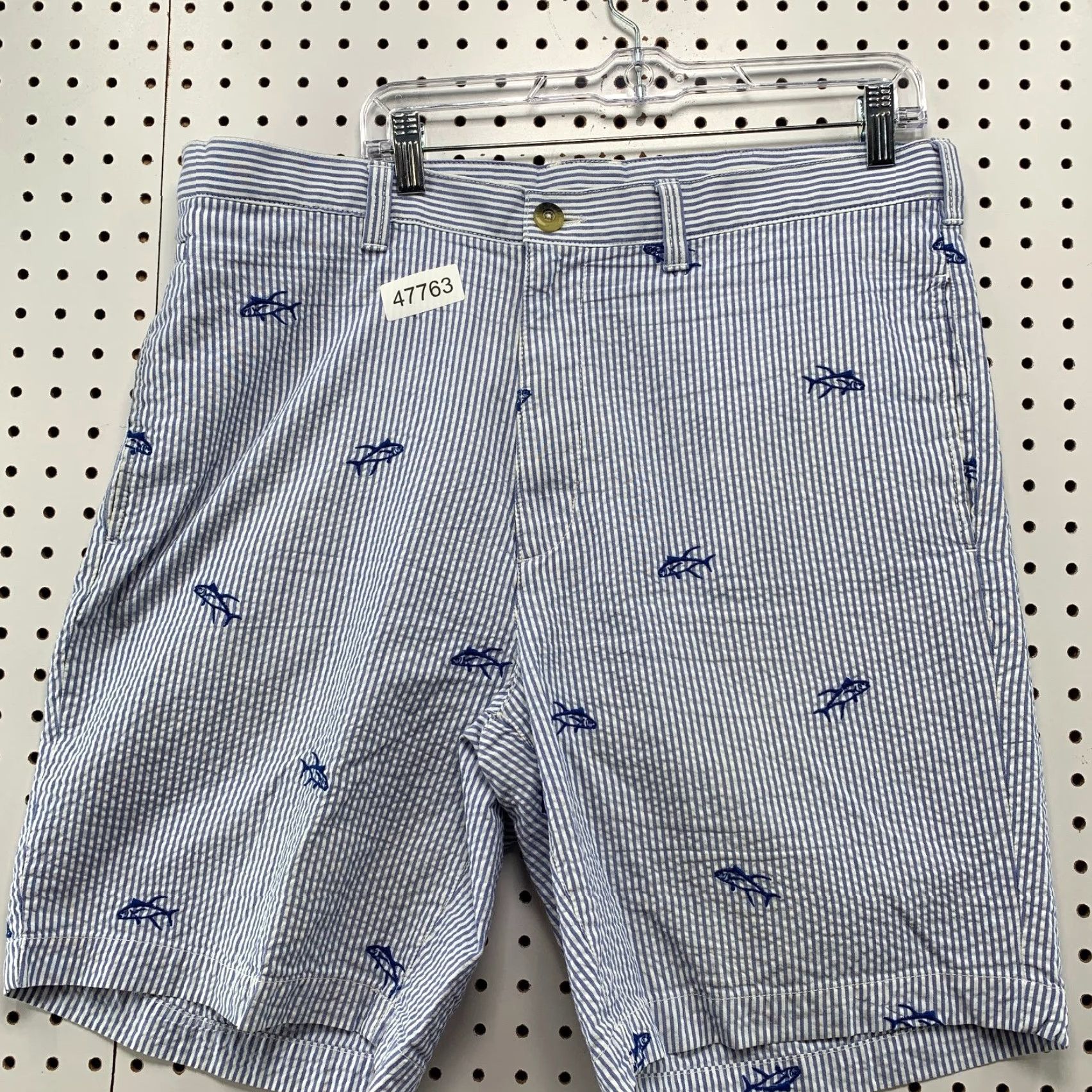 Vintage Hook & Tackle Shorts Mens 38 Blue Striped Bermuda Preppy Casual Shorts Size US 38 / EU 54 - 4 Thumbnail