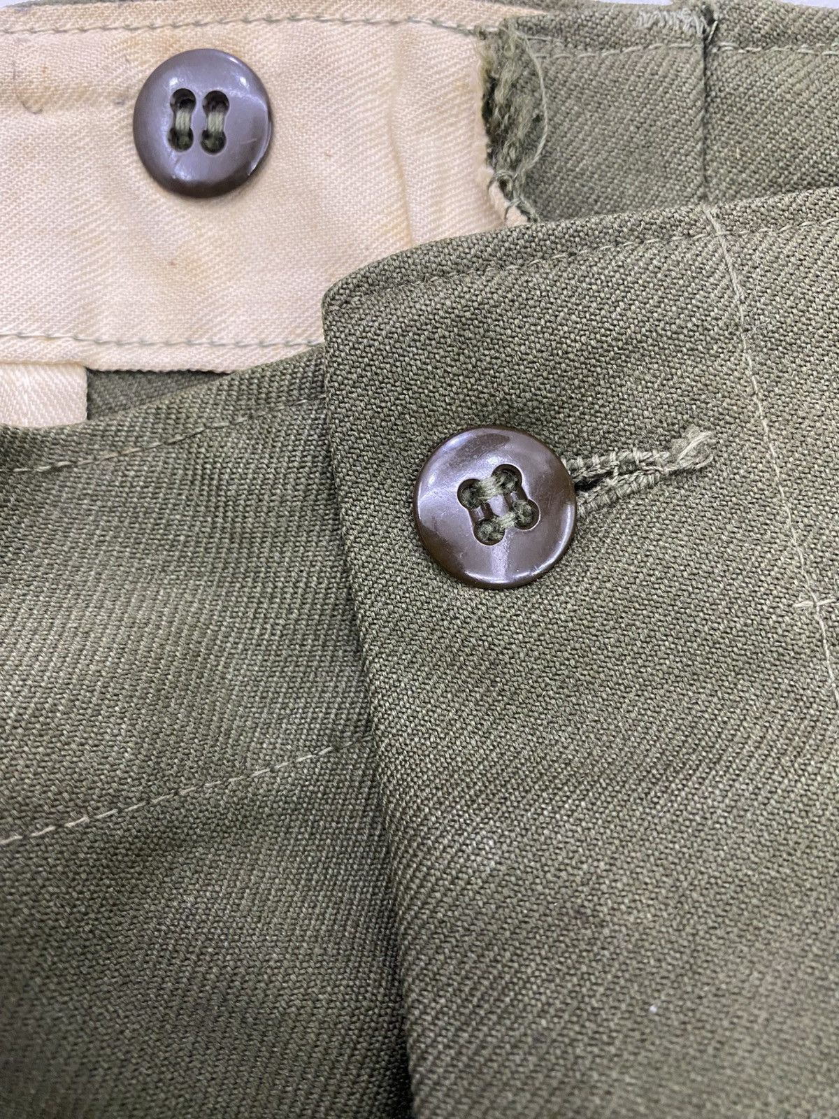 Vintage Vtg US Army 1950s military issue olive wool field trousers Size US 33 - 6 Thumbnail