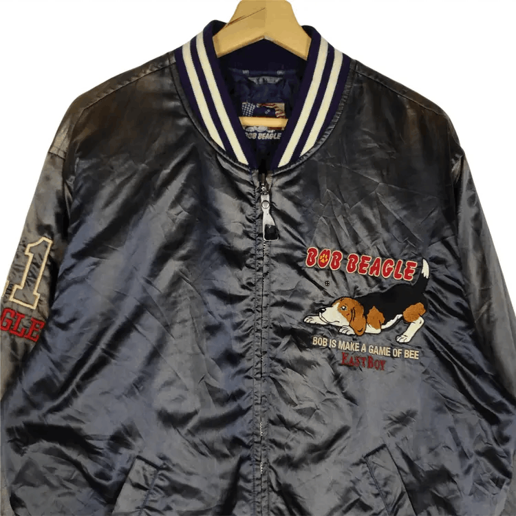 Vintage Vintage Bob Beagle x East Boy Faded Varsity Jackets Size US L / EU 52-54 / 3 - 4 Thumbnail