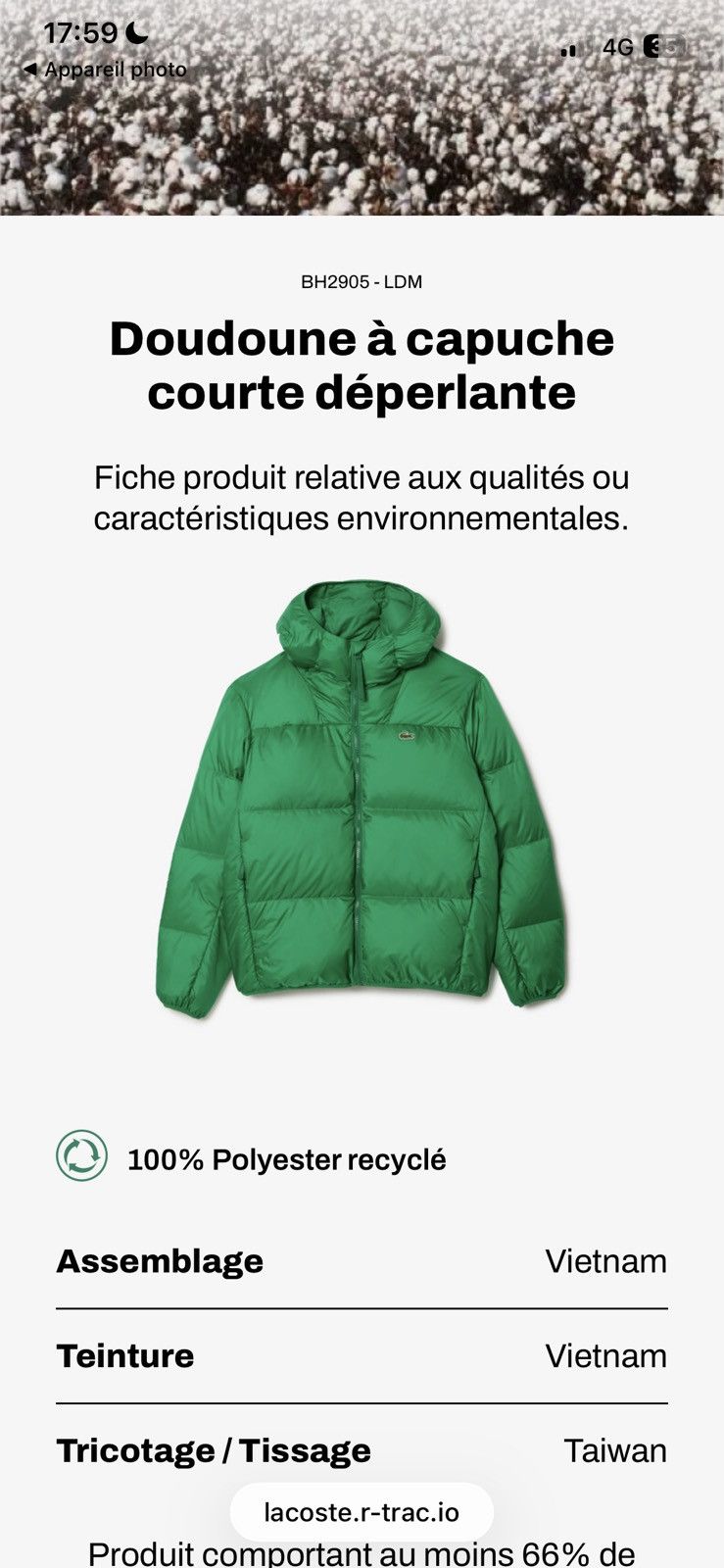 Lacoste Green Lacoste down jacket Size US M / EU 48-50 / 2 - 10 Thumbnail