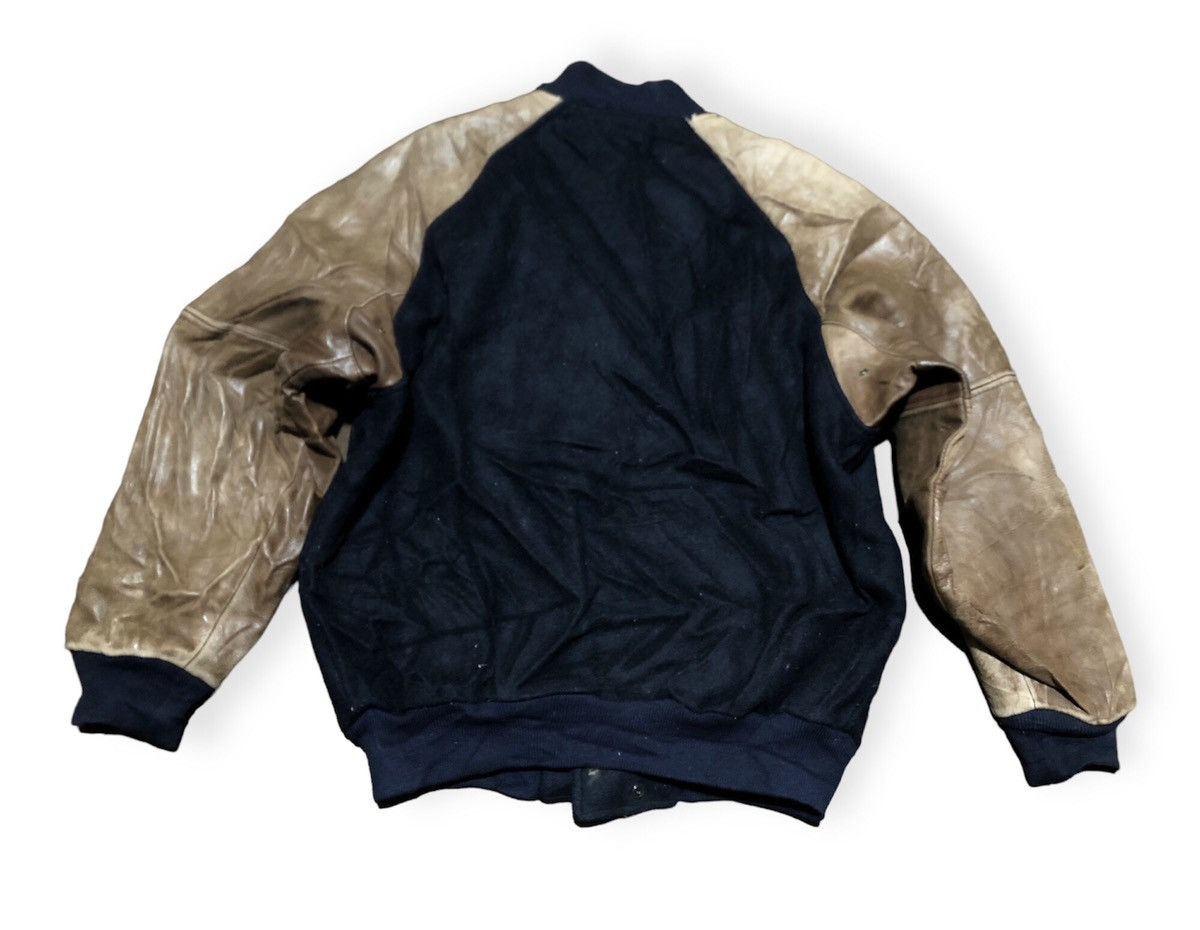 Vintage Vintage 70s/80s Varsity Argyle Club Leather/Wool Jacket Size US L / EU 52-54 / 3 - 5 Thumbnail