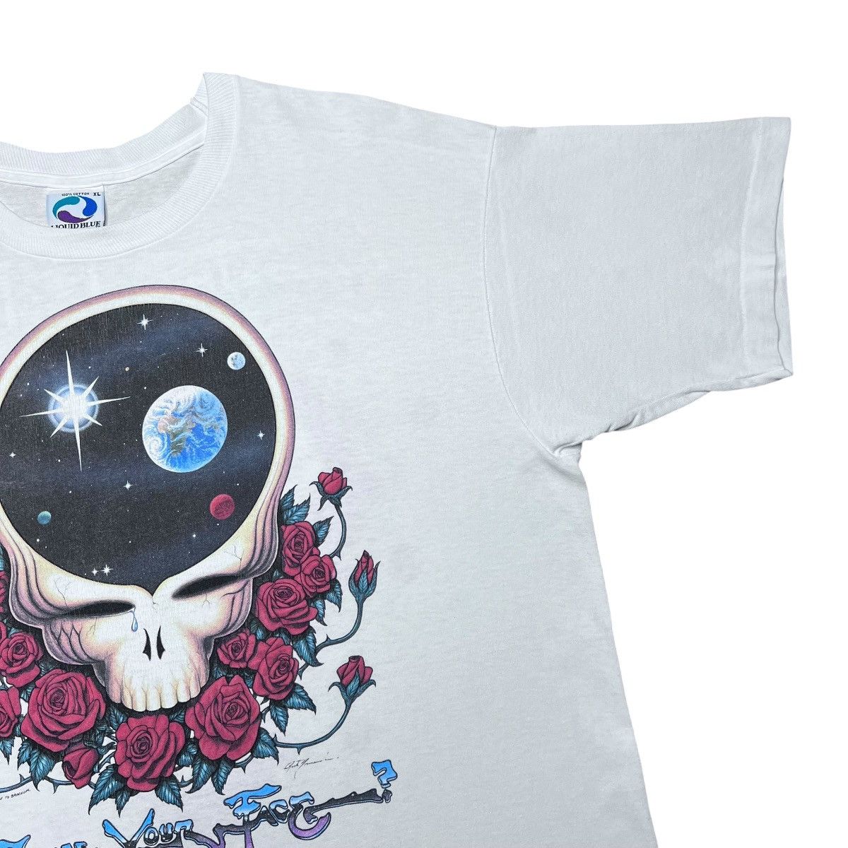 Liquid Blue Vtg 1992 Grateful Dead Space Your Face Space White T-Shirt Size US XL / EU 56 / 4 - 8 Thumbnail