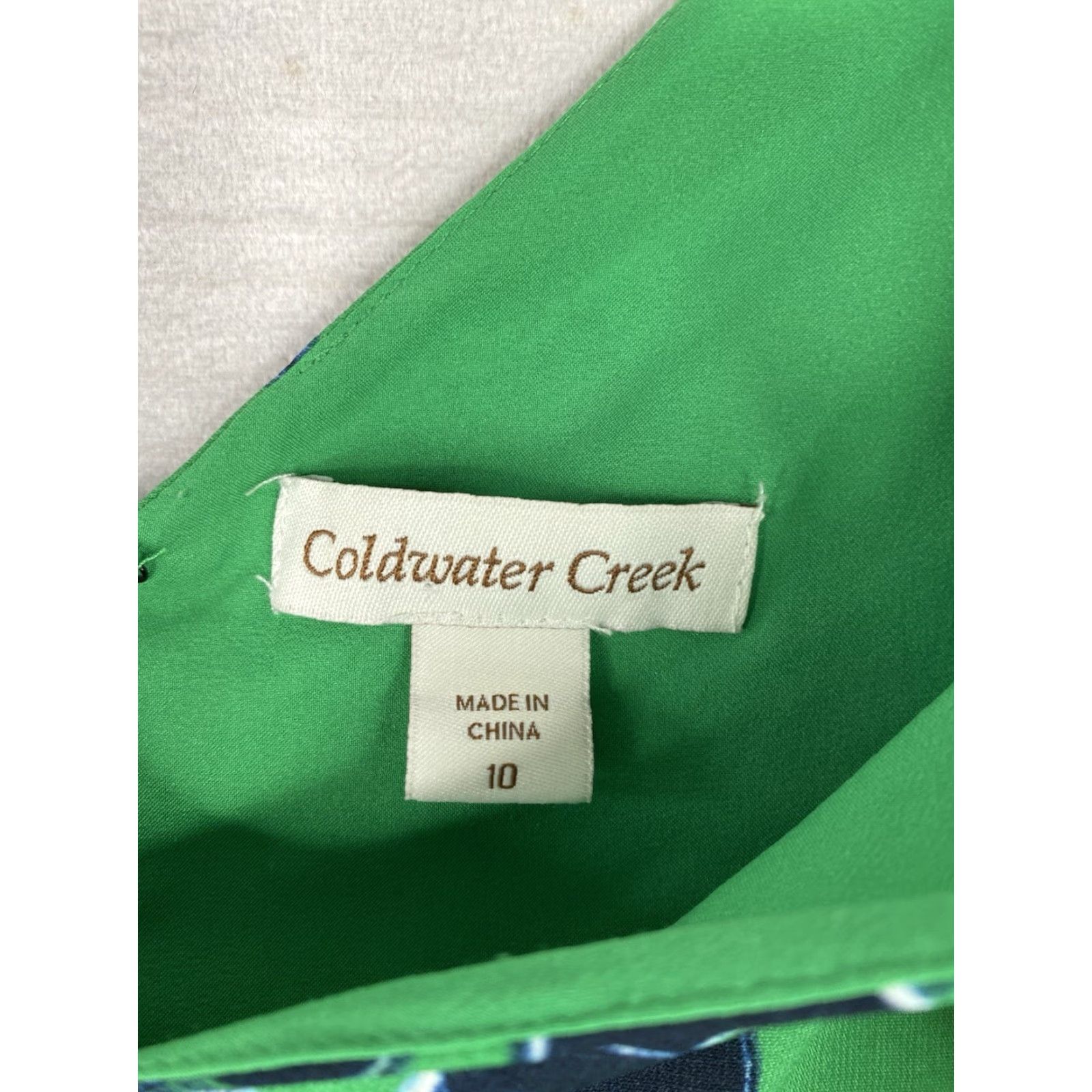 Coldwater Creek VINTAGE Coldwater Creek Maxi Dress Green Floral Classic Tie Waist V Neck Sleeveless Lined Size 10 Women's Boho Size L / US 10 / IT 46 - 3 Thumbnail