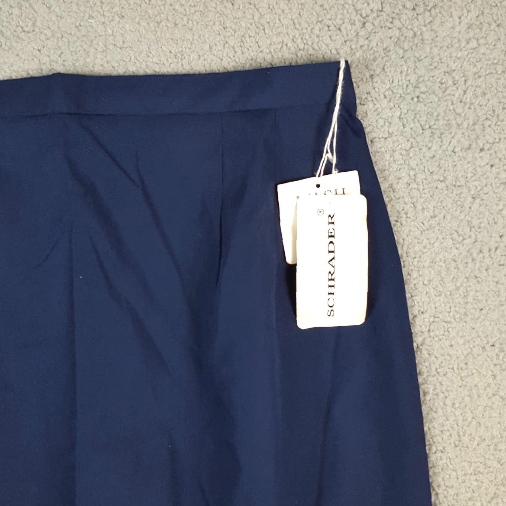 Vintage Vintage 90s Preppy Pencil Straight Navy Blue Women's Size 14 Knee Length Skirt Size 36" / US 14 / IT 50 - 2 Thumbnail