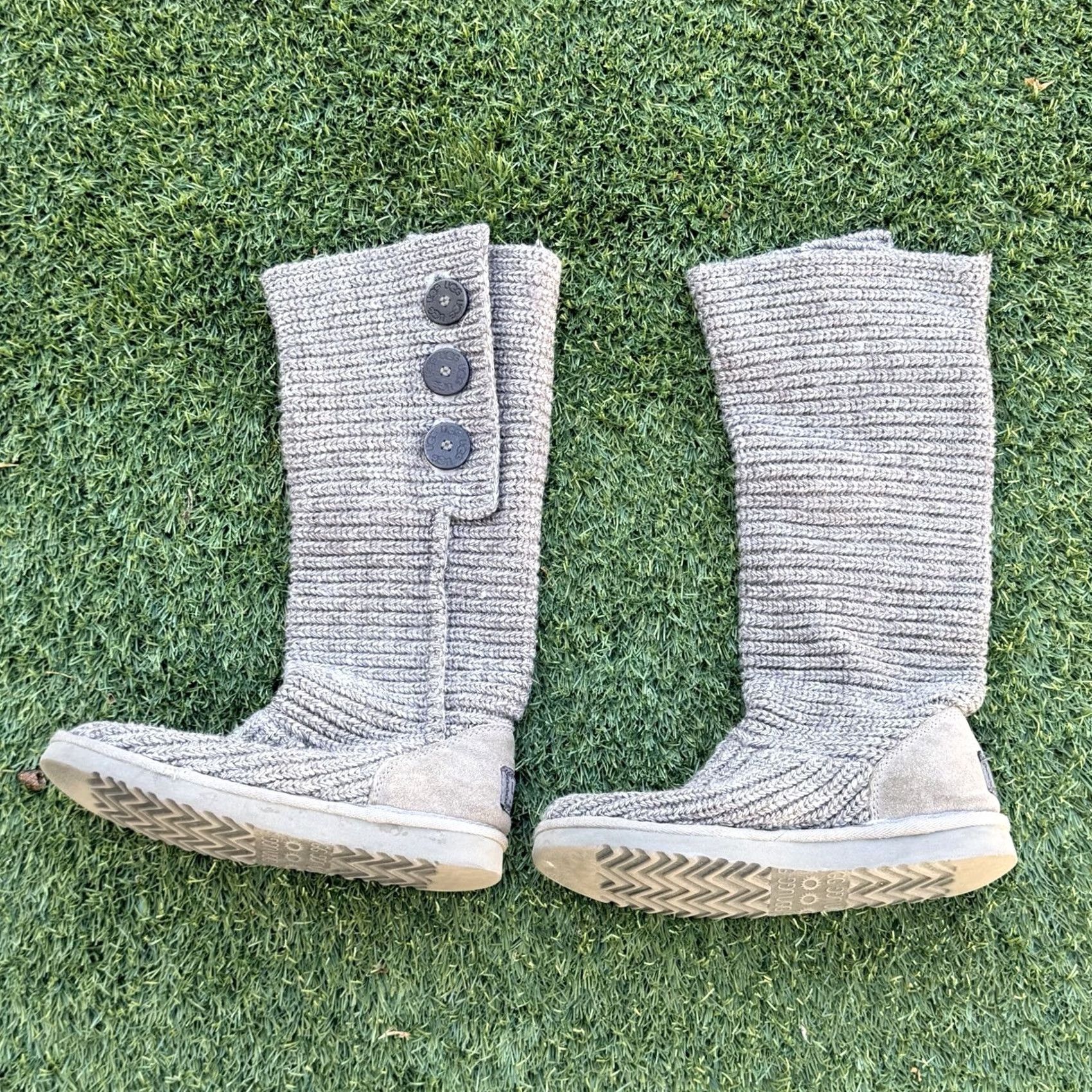 Ugg UGG Australia Cardy Boot Knit Mid-Calf Gray 8 M Womens Boots Casual Fall Winter 80s? Size M / US 6-8 / IT 42-44 - 2 Thumbnail