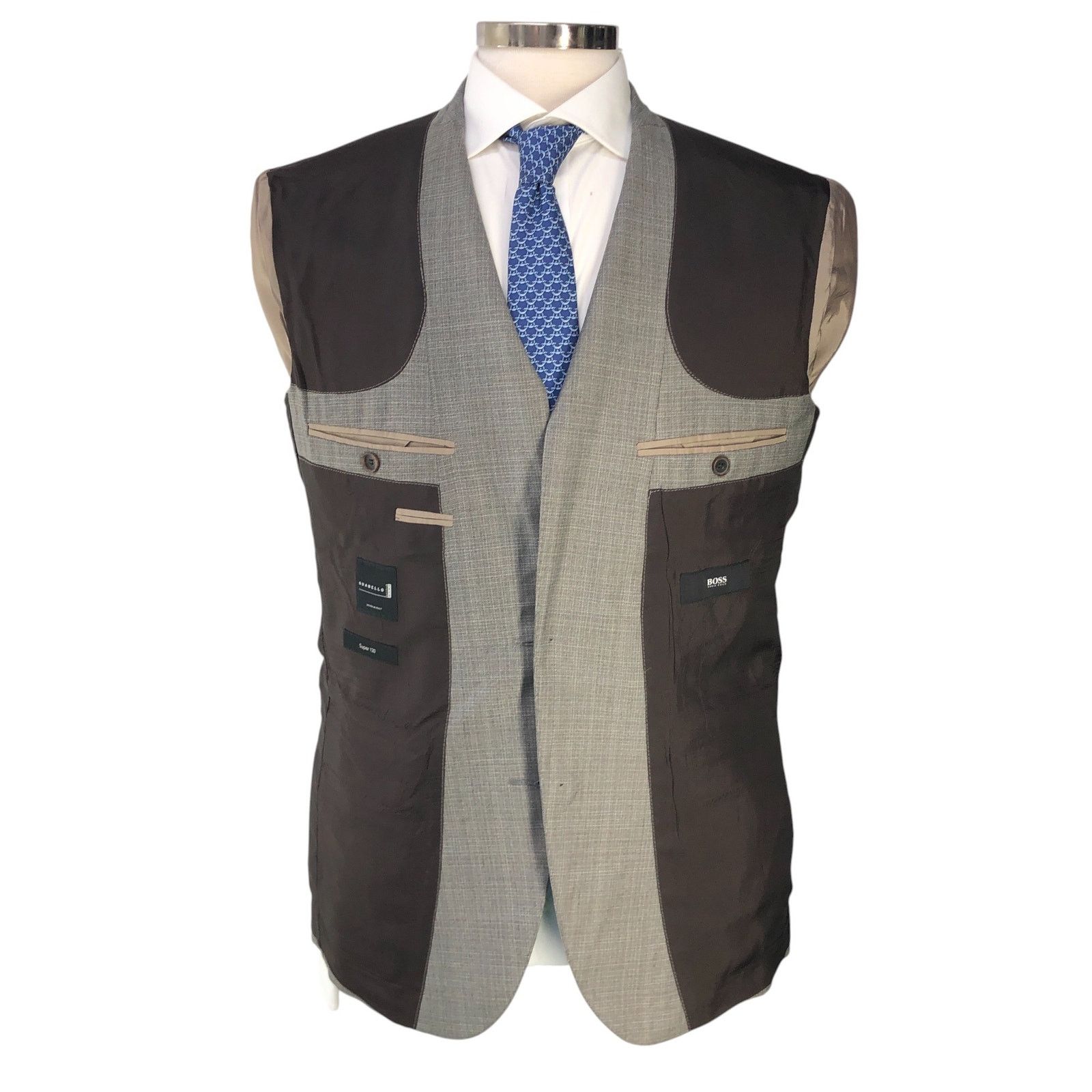 Hugo Boss Hugo Boss Sz 40R Sport Coat Hutch3 Guabello Super 120s Gray Size 40R - 14 Thumbnail