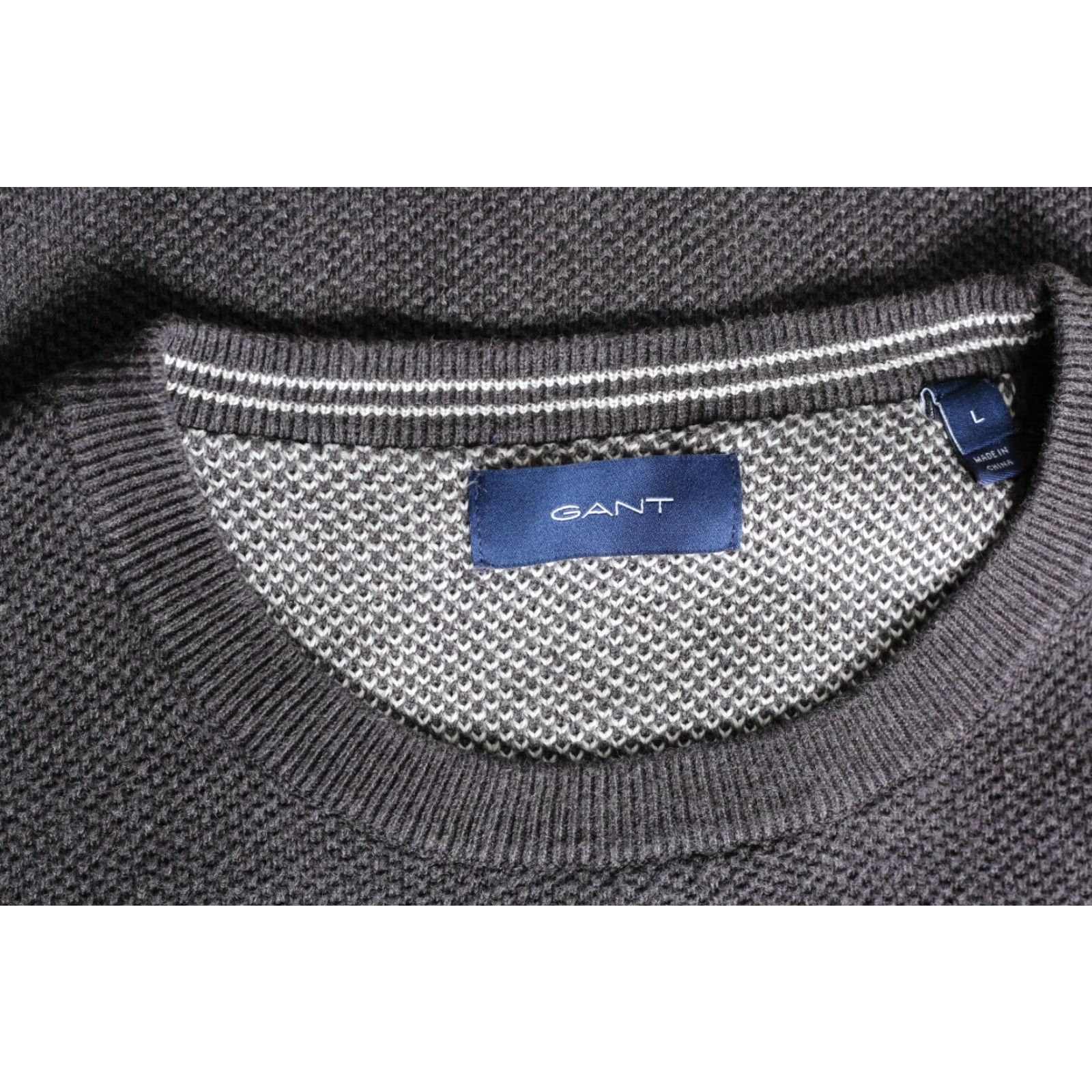 Gant GANT Cotton Pique Crew Neck Jumper Sweater Men L Grey VC2385 Size US L / EU 52-54 / 3 - 5 Thumbnail