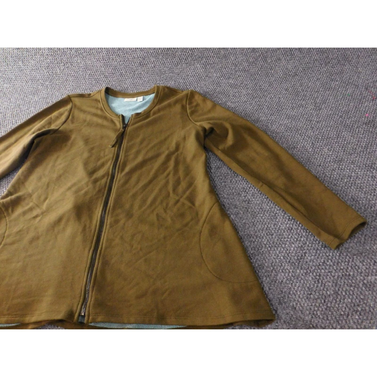 Vintage LOGO by Lori Goldstein Jacket Green Women Zip stretch knit logo long sleeve Mid-Length Regular Size M Size M / US 6-8 / IT 42-44 - 3 Thumbnail