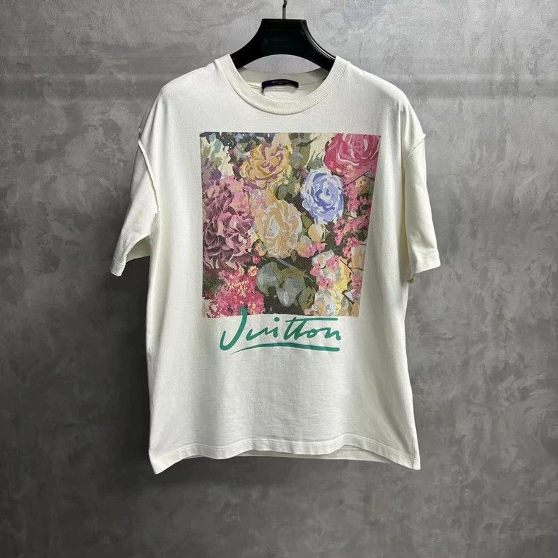 Louis Vuitton Louis Vuitton White floral print logo short sleeve Size US L / EU 52-54 / 3 - 1 Thumbnail
