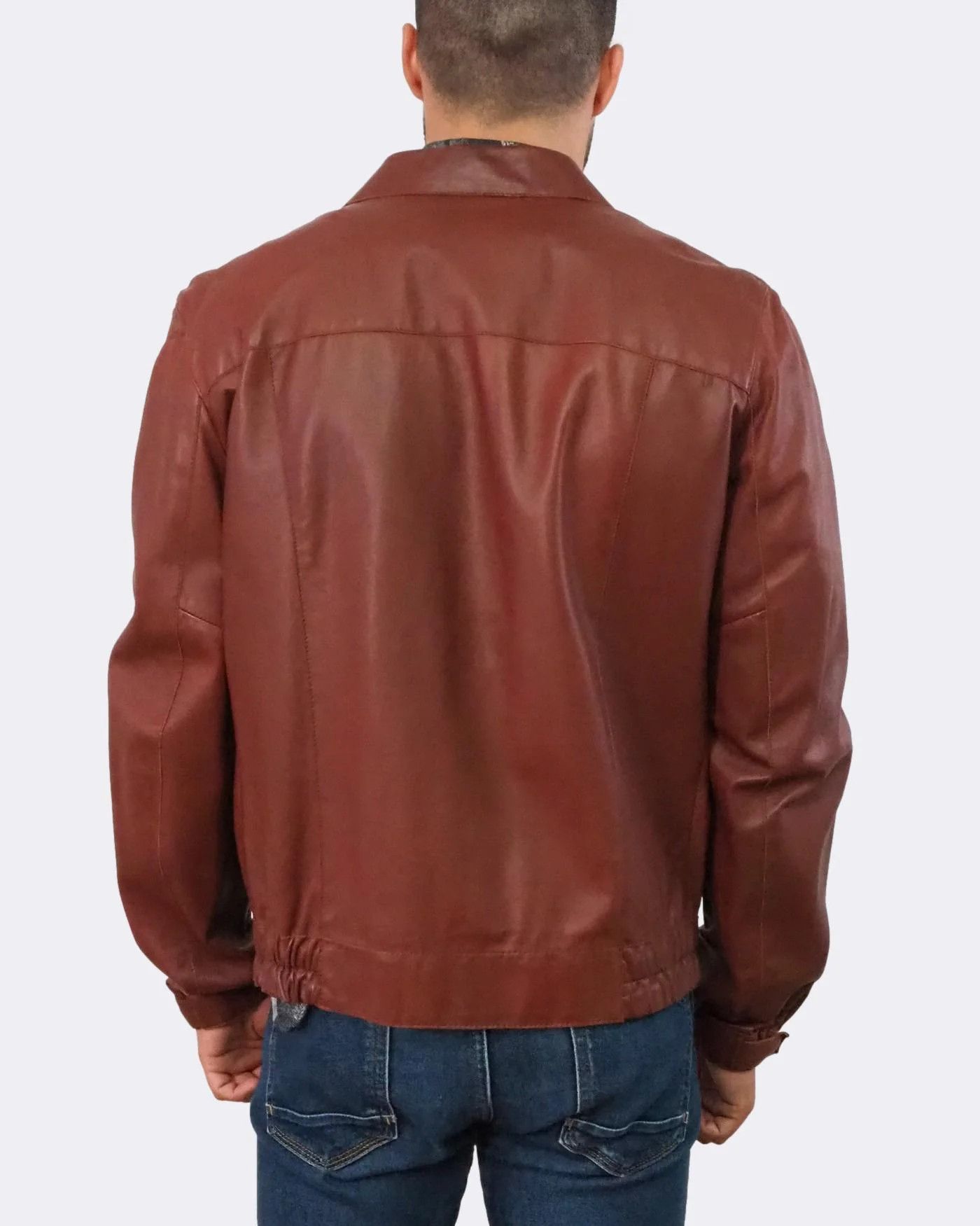 Trussardi Men's Trussardi Lightweight Leather Bomber Jacket $1155 Size US M / EU 48-50 / 2 - 2 Thumbnail