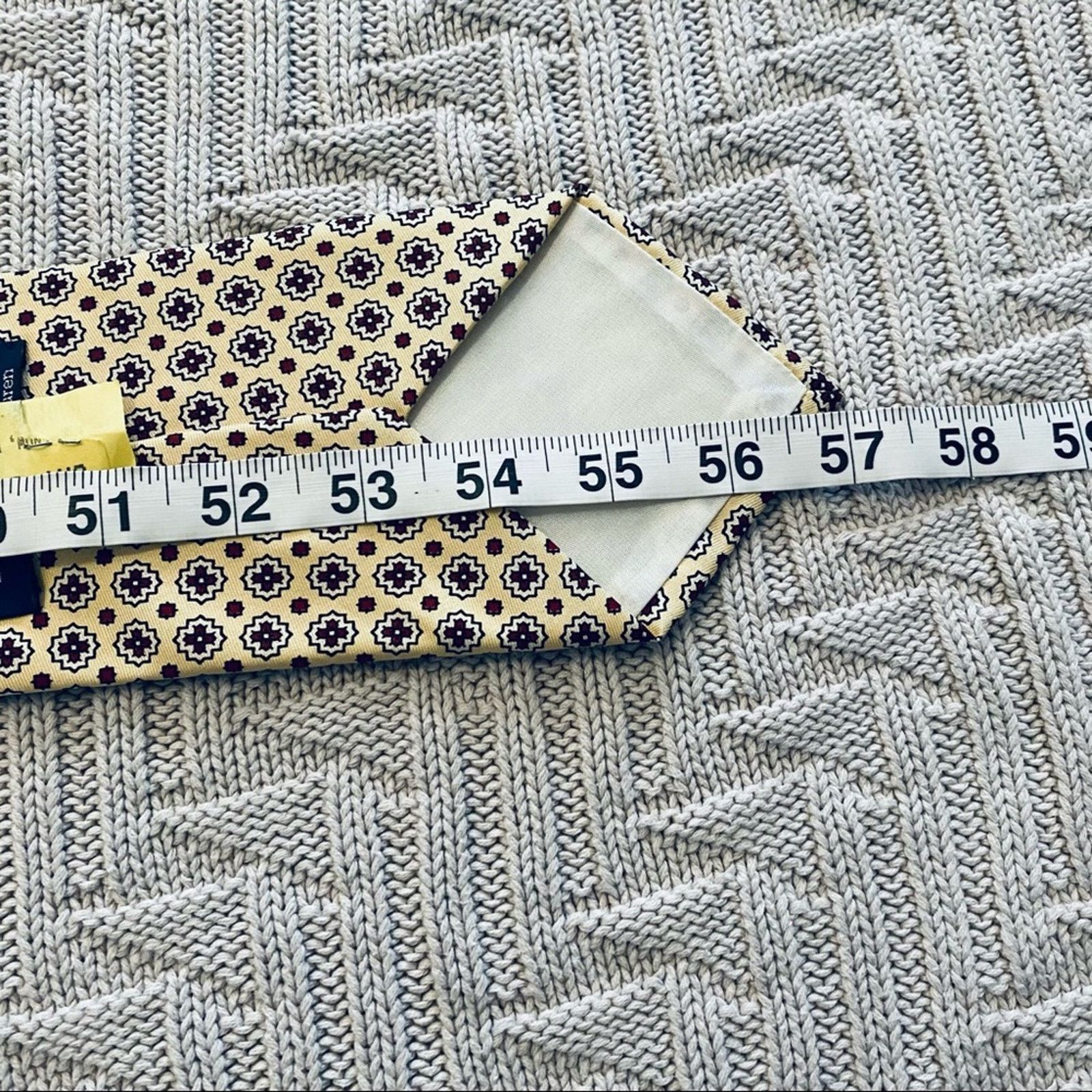 Polo Ralph Lauren Vintage Polo RL yellow patterned silk tie Size ONE SIZE - 5 Thumbnail